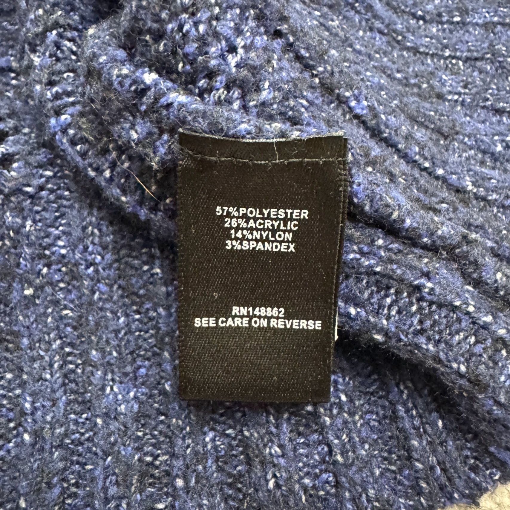 Torrid Torrid Wool? No—Torrid Marbled Cable Pointelle Knit Cowl Pullover Sweater Womens Plus 2X Blue Size XXL / US 16-18 / IT 52-54 - 7 Thumbnail