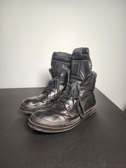 Rick Owens Rick Owens Geobasket Triple Black Leather Mainline | Grailed