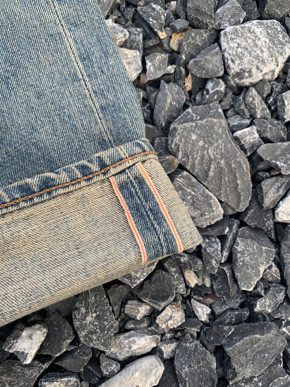 Kapital VINTAGE EDWIN 505 SELVEDGE BAGGY JAPANESE DISTRESSED DENIM Size US 29 - 10 Thumbnail