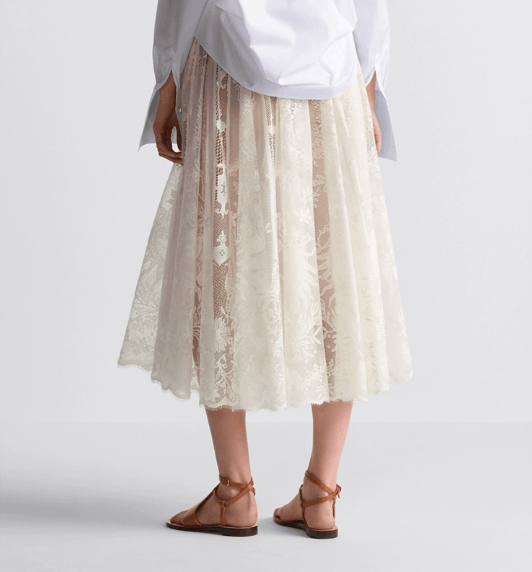 Dior o1w1db10925 441J75 Midi Skirt in White Size 30" / US 8 / IT 44 - 7 Thumbnail