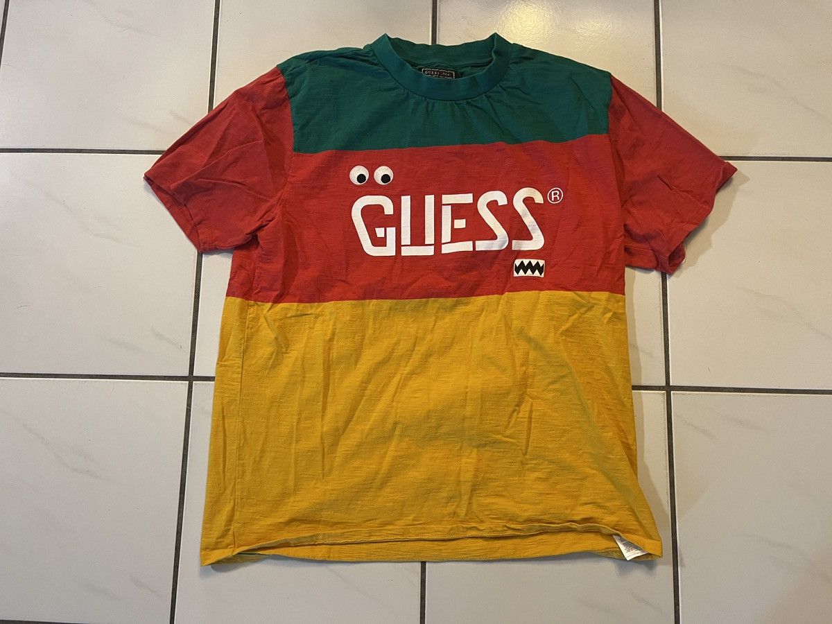 Guess × J Balvin Guess x J Balvin Color Block T Shirt Men Green Red Yellow Size US L / EU 52-54 / 3 - 1 Thumbnail