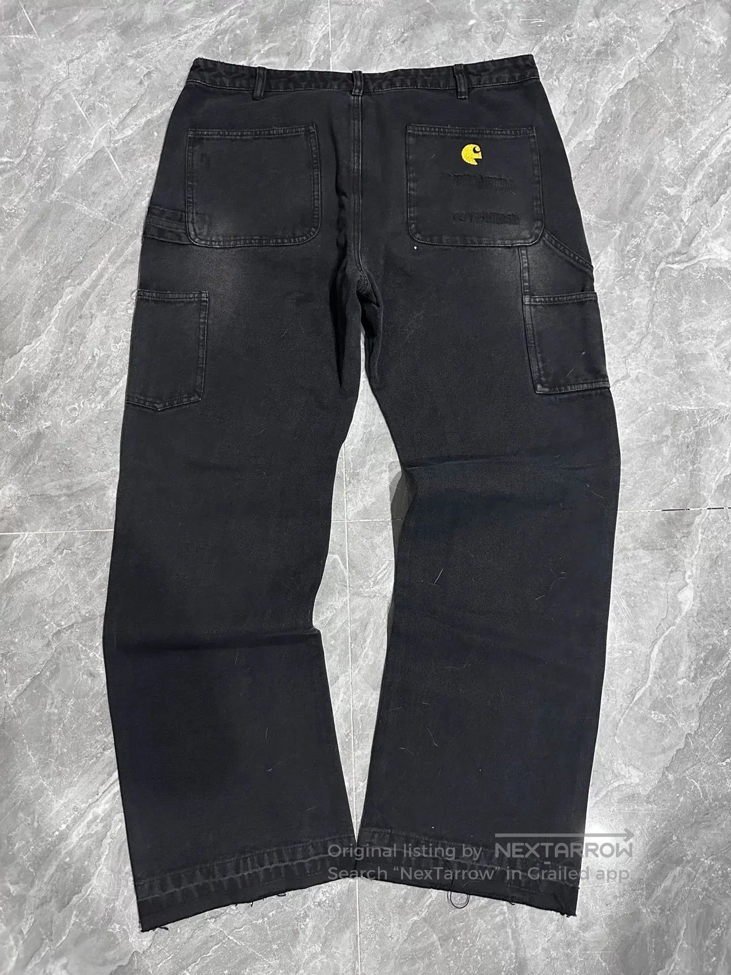 Carhartt Wip Black Flared Denim Pants with Heart Design. Size US 36 / EU 52 - 2 Thumbnail