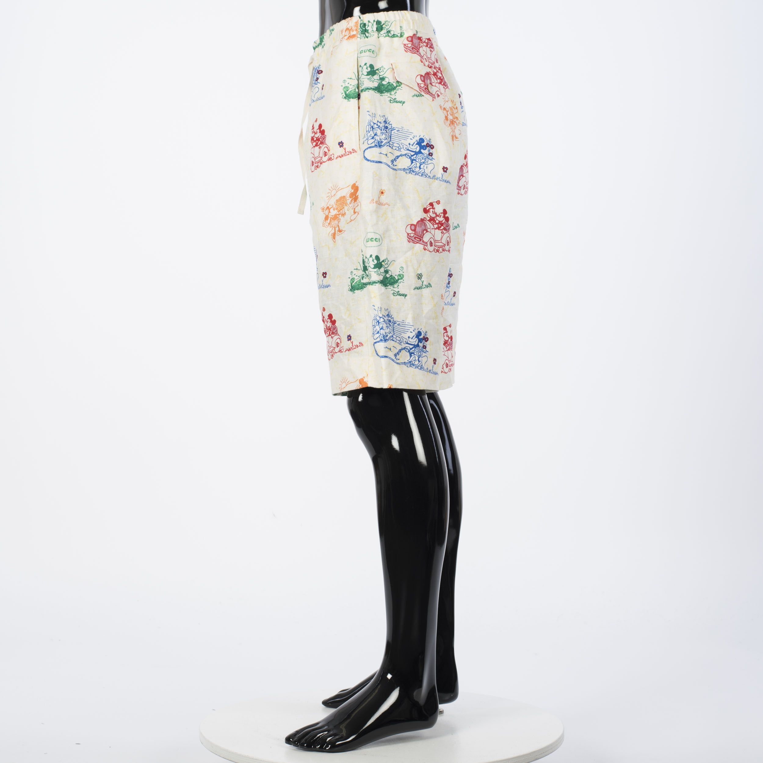 Gucci x Disney Ivory Linen Shorts Size US 32 / EU 48 - 3 Thumbnail