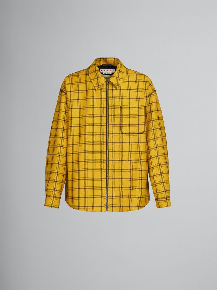 o1w1db10125 Checked Wool Jacket in Yellow