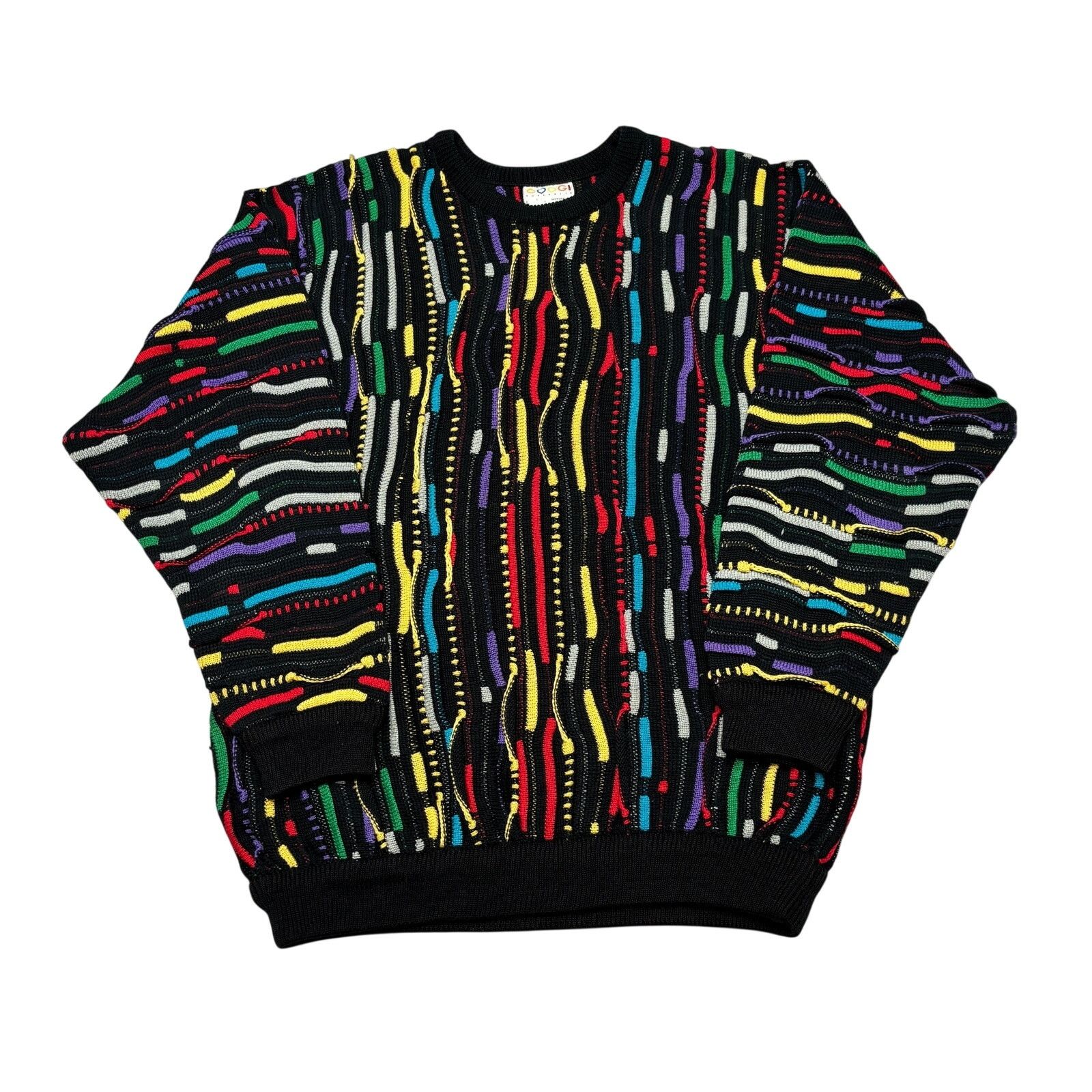 Coogi × Vintage Vintage Coogi Rainbow 3D Knit Sweater Men's Large Biggie 90s Size US L / EU 52-54 / 3 - 1 Thumbnail