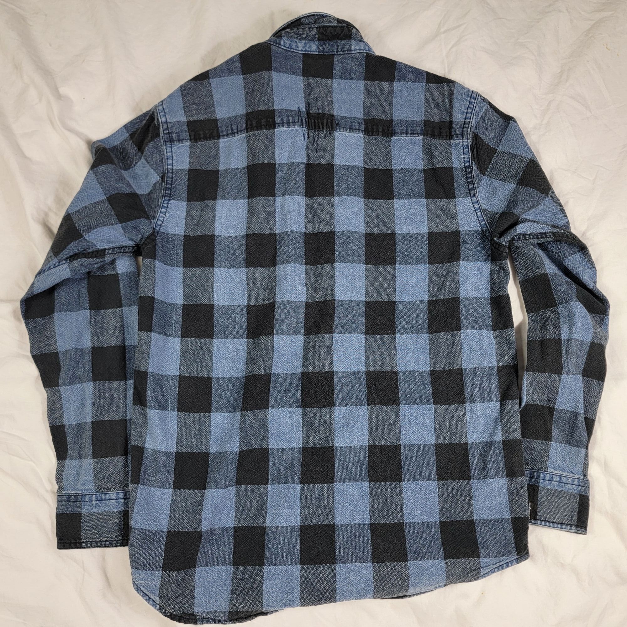 The Hundreds The Hundreds Mens Medium Blue Black Plaid Long Sleeve Button Size US M / EU 48-50 / 2 - 2 Thumbnail