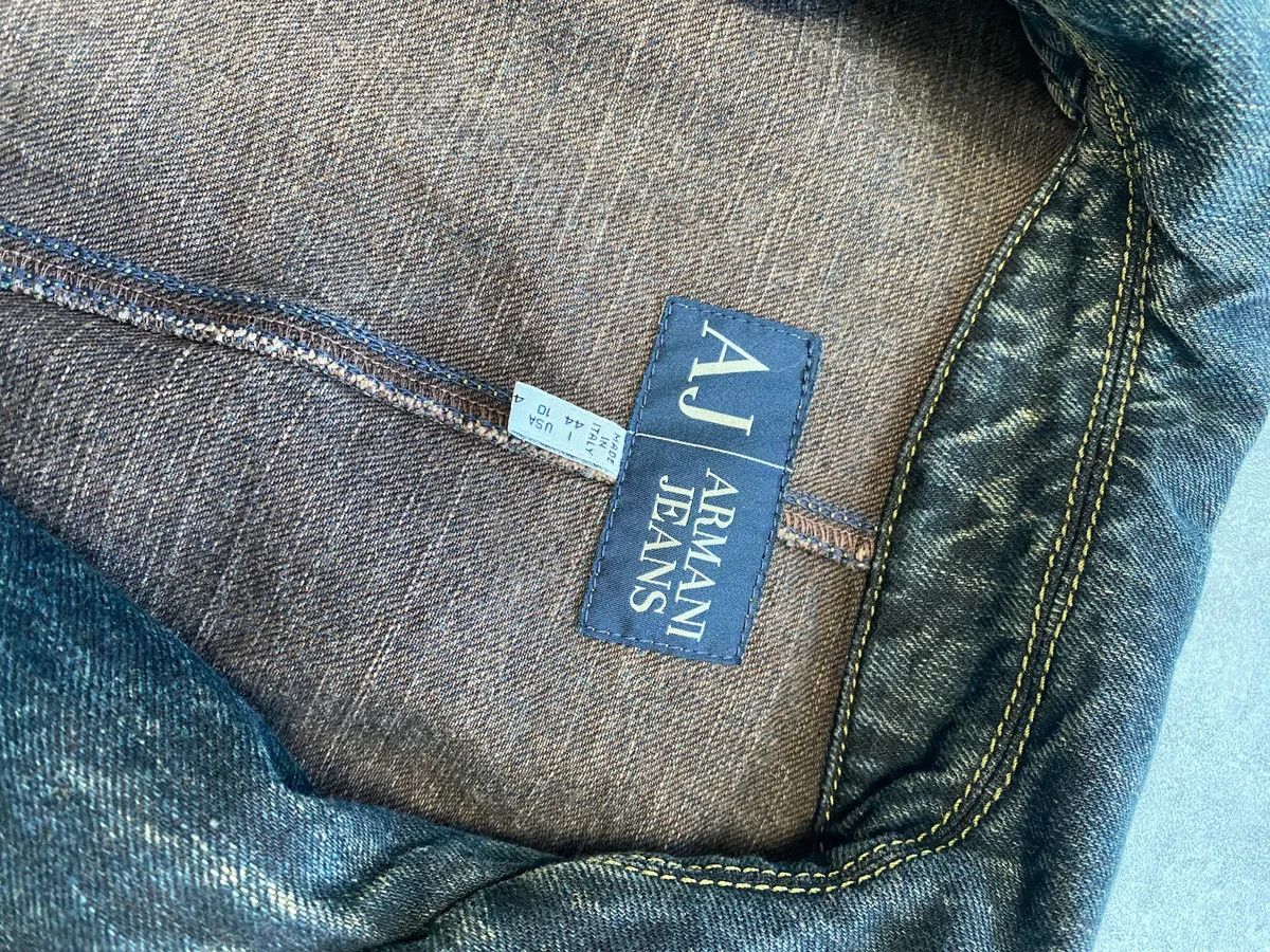 Armani × Designer × Vintage 2000s Armani Blue Multi-Zips Denim Trench Coat Size S / US 4 / IT 40 - 6 Thumbnail