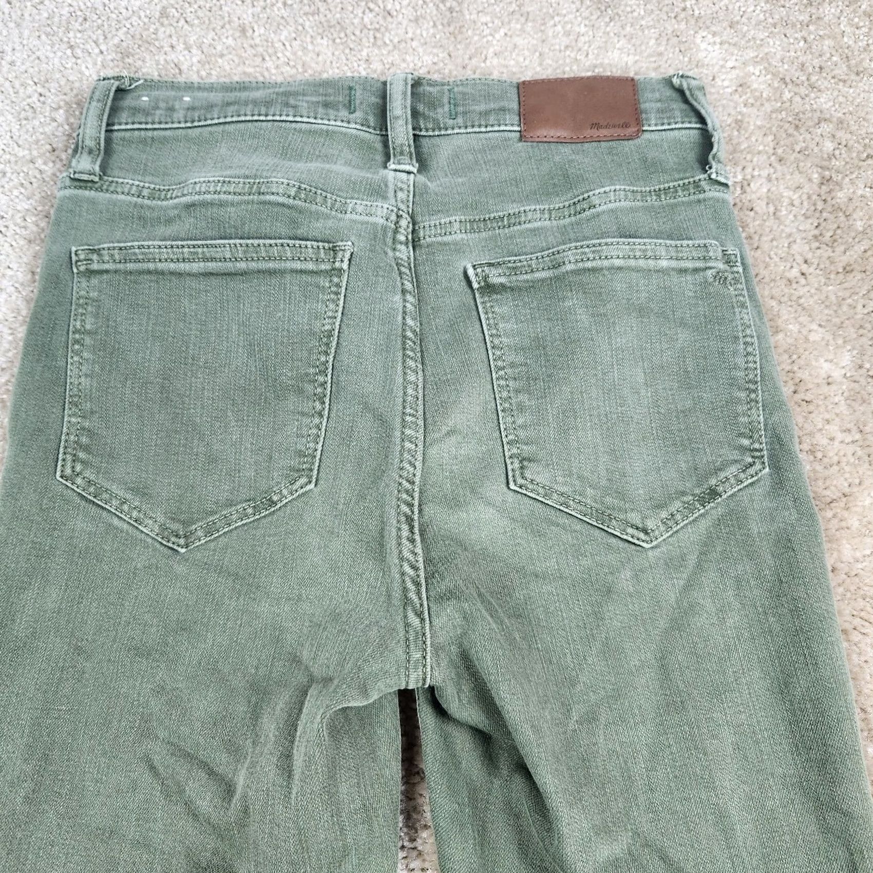 Madewell Madewell Jeans Skinny 25 29in Green Button Fly Button Front 5-Pocket Denim City College Womens Regular Size 25 Modern Vintage No Size 42" / US 20 - 7 Thumbnail