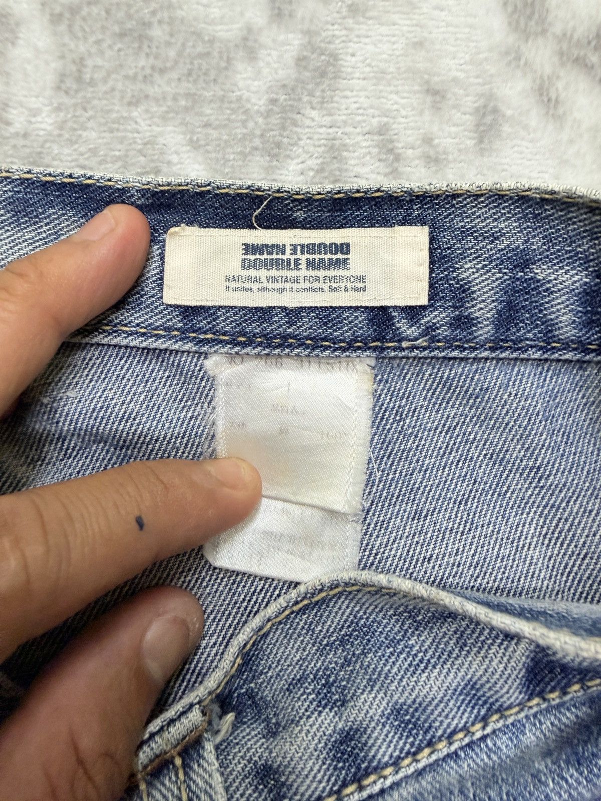 Japanese Brand Double Name Japanese Double Waist Layered Denim Jeans Y2K Size US 29 - 13 Thumbnail