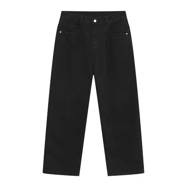 VIBE Black simple straight-leg casual jeans Size US 30 / EU 46 - 6 Thumbnail