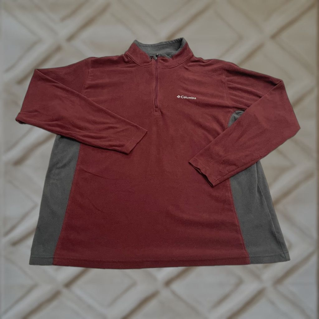 Vintage Columbia Klamath Range Fleece Jacket Men XL Red Gray 1/4 Zip Light-weight Outdoor Size US XL / EU 56 / 4 - 1 Thumbnail