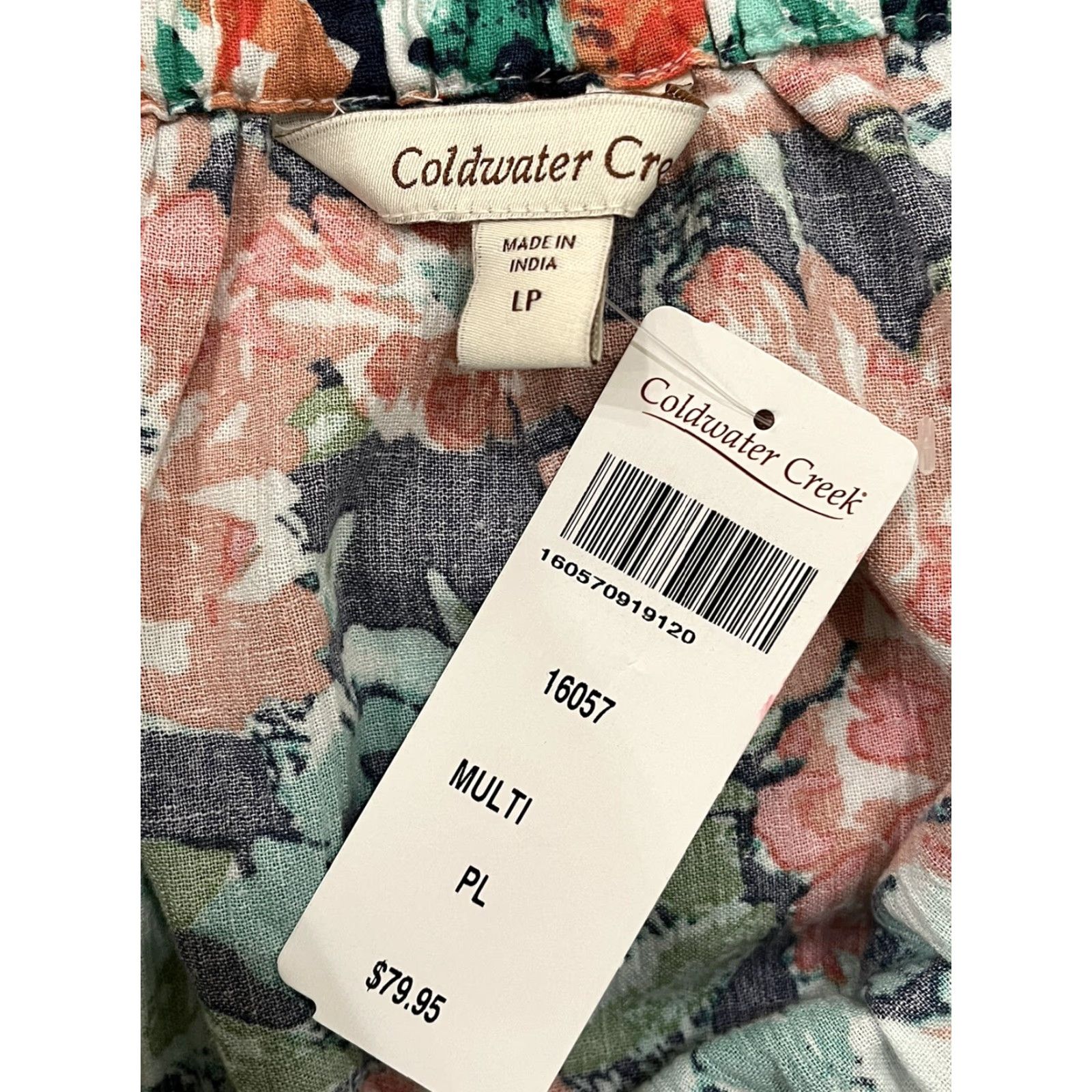 Coldwater Creek Coldwater Creek Floral Poplin Midi Skirt Sz Large Petite Pull On Cottage Size 32" / US 10 / IT 46 - 5 Thumbnail