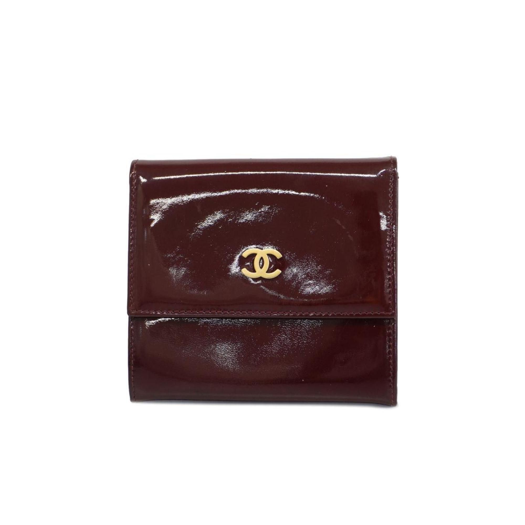 image of Chanel Wallet Patent Leather Bordeaux Ladies in Red, Women's