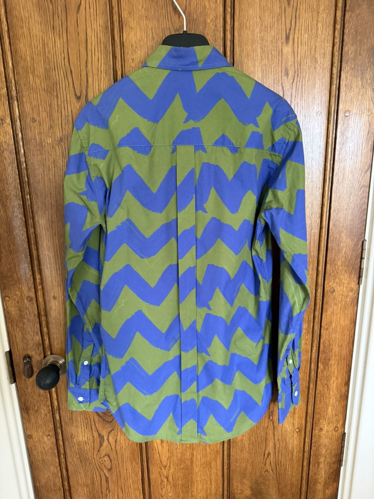 Band Of Outsiders Band of Outsiders blue green squiggle logo shirt Size US M / EU 48-50 / 2 - 16 Thumbnail