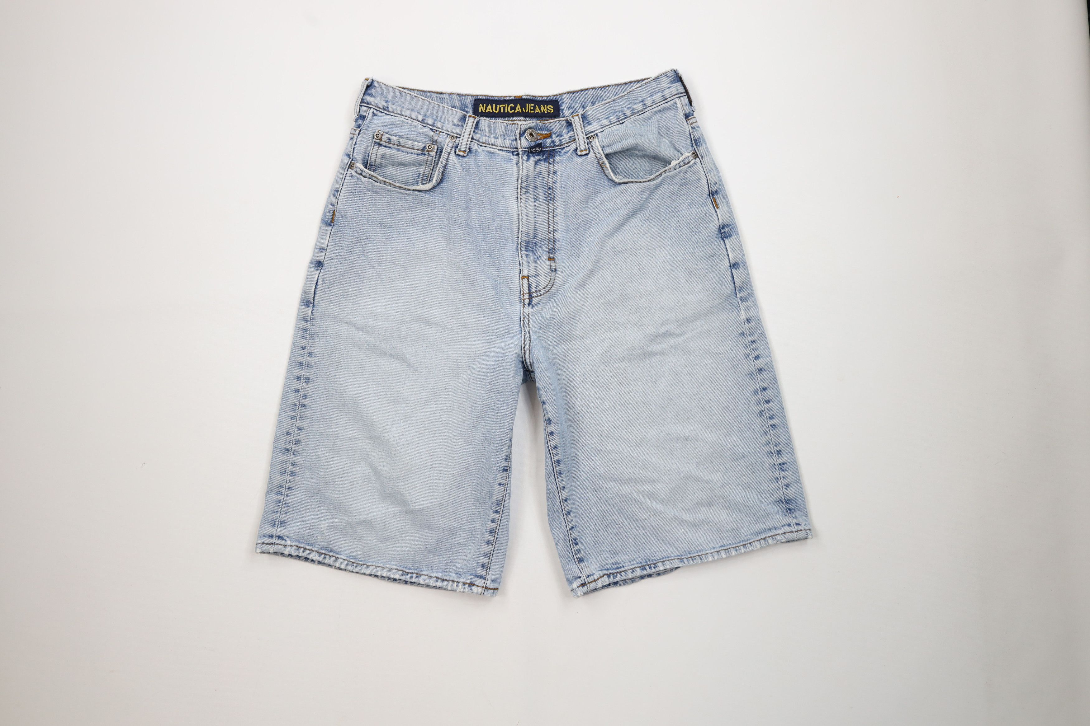 Nautica Vintage 90s Nautica Spell Out Baggy Denim Jean Shorts Jorts Size US 32 / EU 48 - 1 Thumbnail