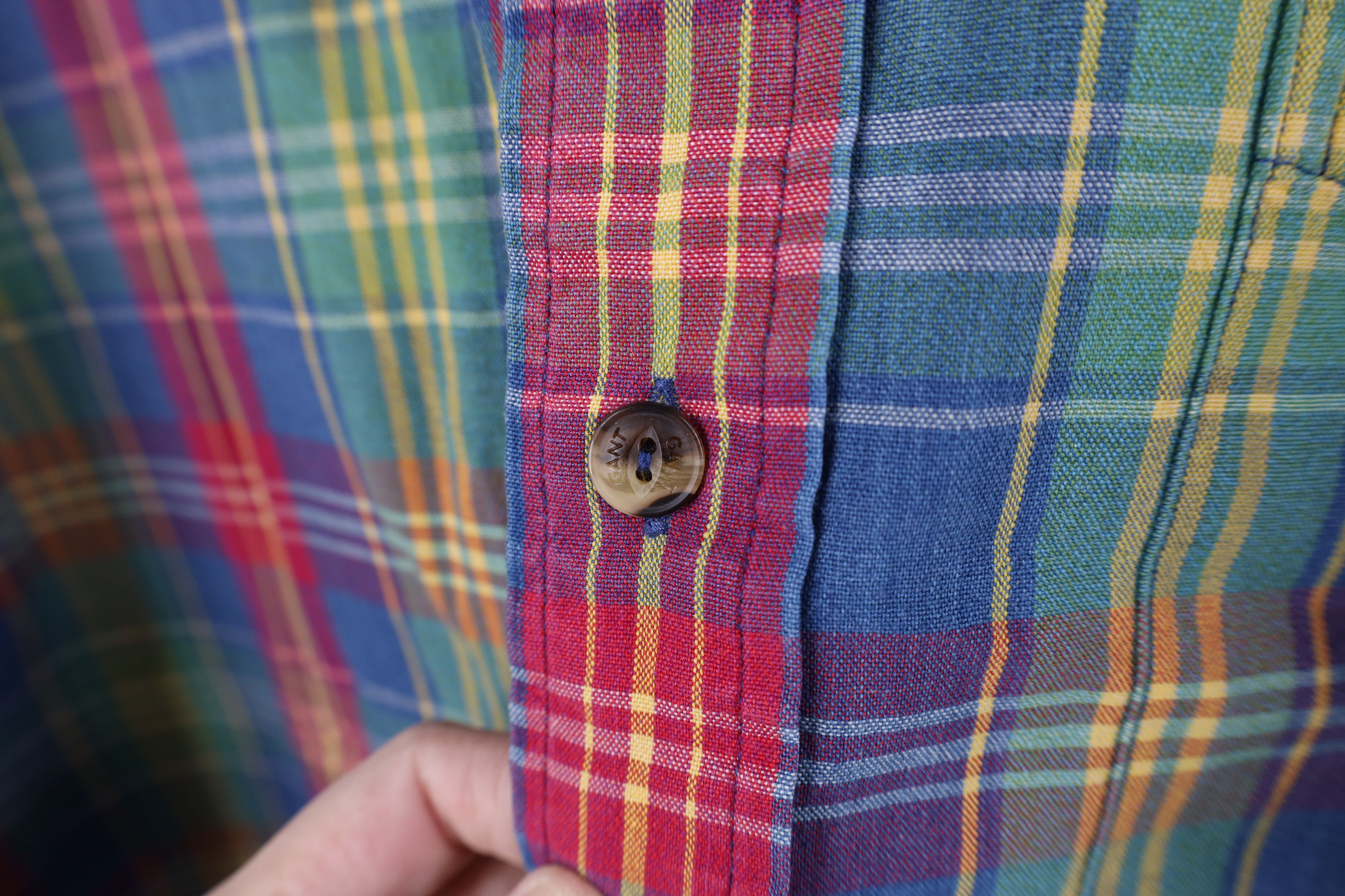 Vintage Vintage 90s Streetwear Canvas Madras Plaid Button Down Shirt Size US L / EU 52-54 / 3 - 6 Thumbnail