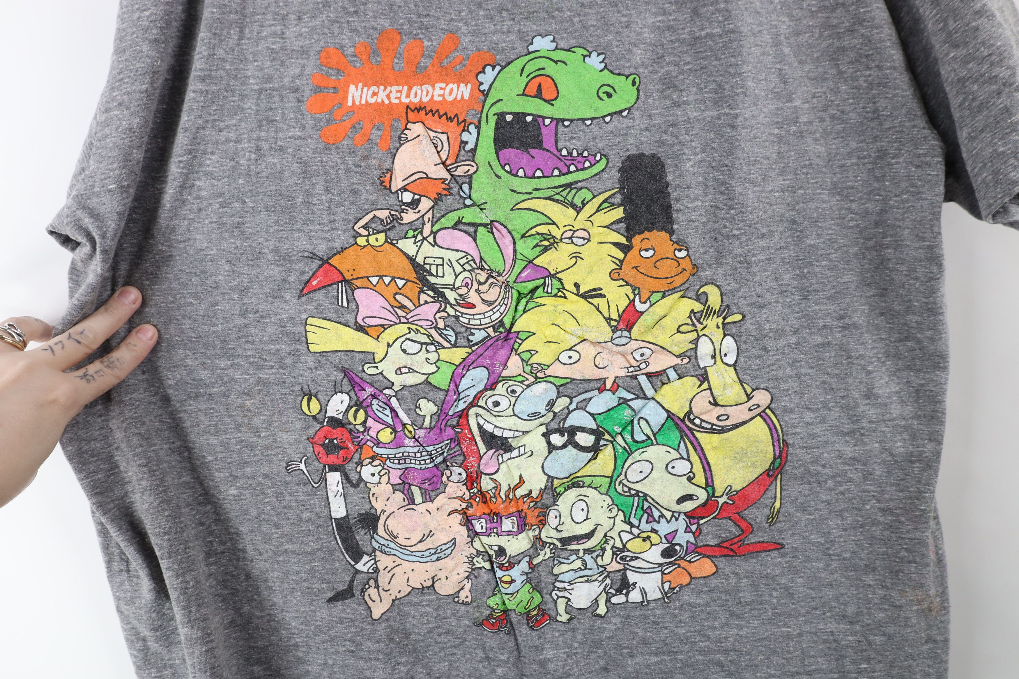 Vintage Y2K Retro Nickelodeon Cartoons Jersey Knit T-Shirt Gray Size US XXL / EU 58 / 5 - 4 Thumbnail
