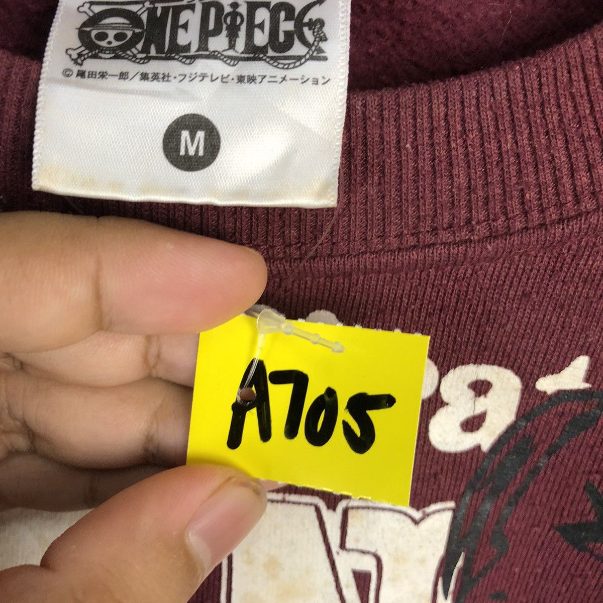 Anime Shank One Piece anima japan Maroon Sweatshirt #A705 Size US M / EU 48-50 / 2 - 11 Thumbnail