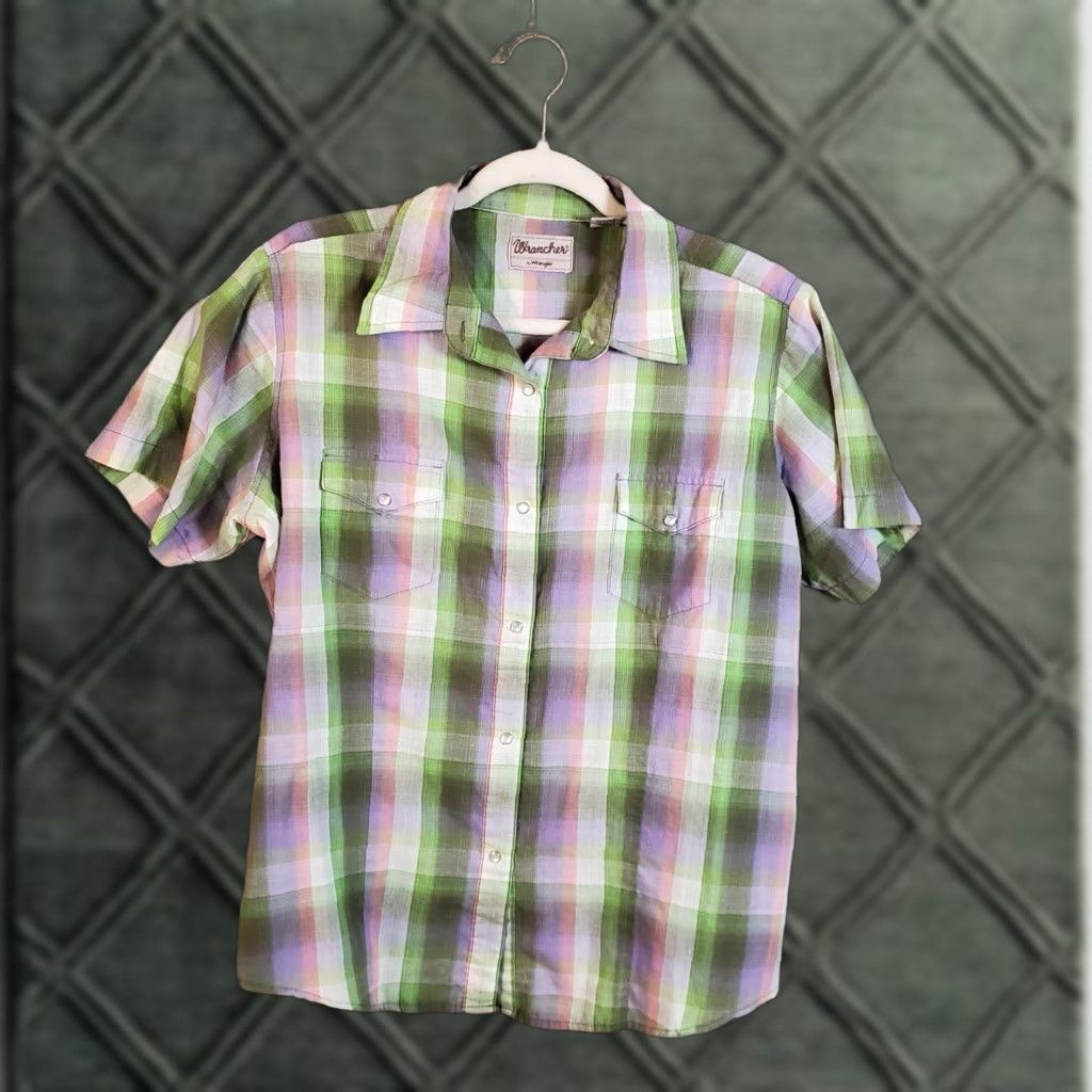 Wrangler VINTAGE Wrangler Wrancher Pearl Snap Shirt Short Sleeves XL Cowboy Country Farm Size US XL / EU 56 / 4 - 1 Thumbnail