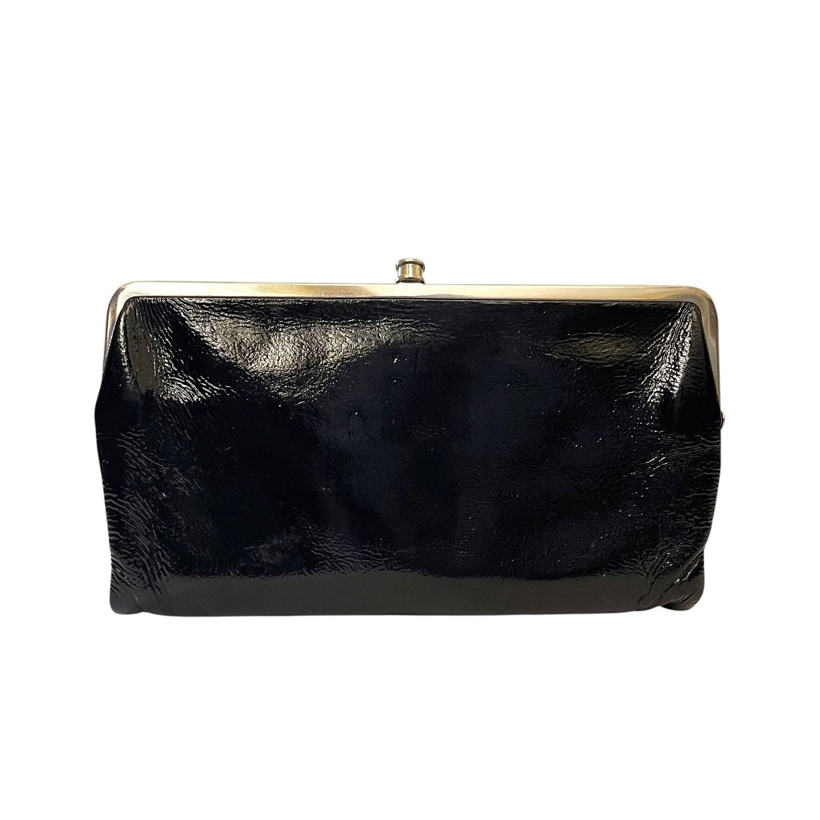 Hobo HOBO Lauren Black Crinkle Patent Leather Double-Frame Wallet Size ONE SIZE - 2 Thumbnail