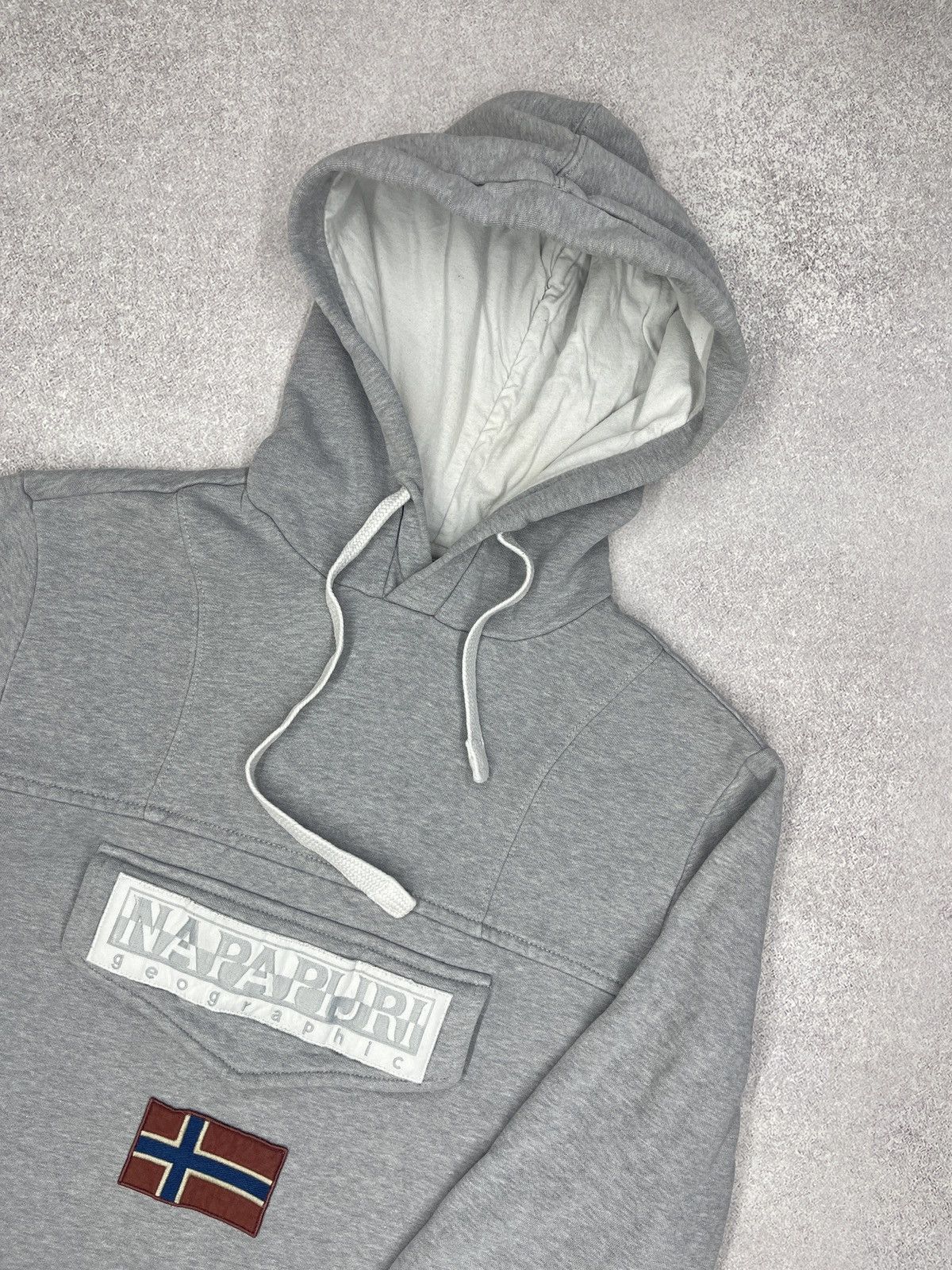 Napapijri Mens Napapijri Anorak Hoodie Grey Outdoor Gorpcore Y2K Size US S / EU 44-46 / 1 - 4 Thumbnail