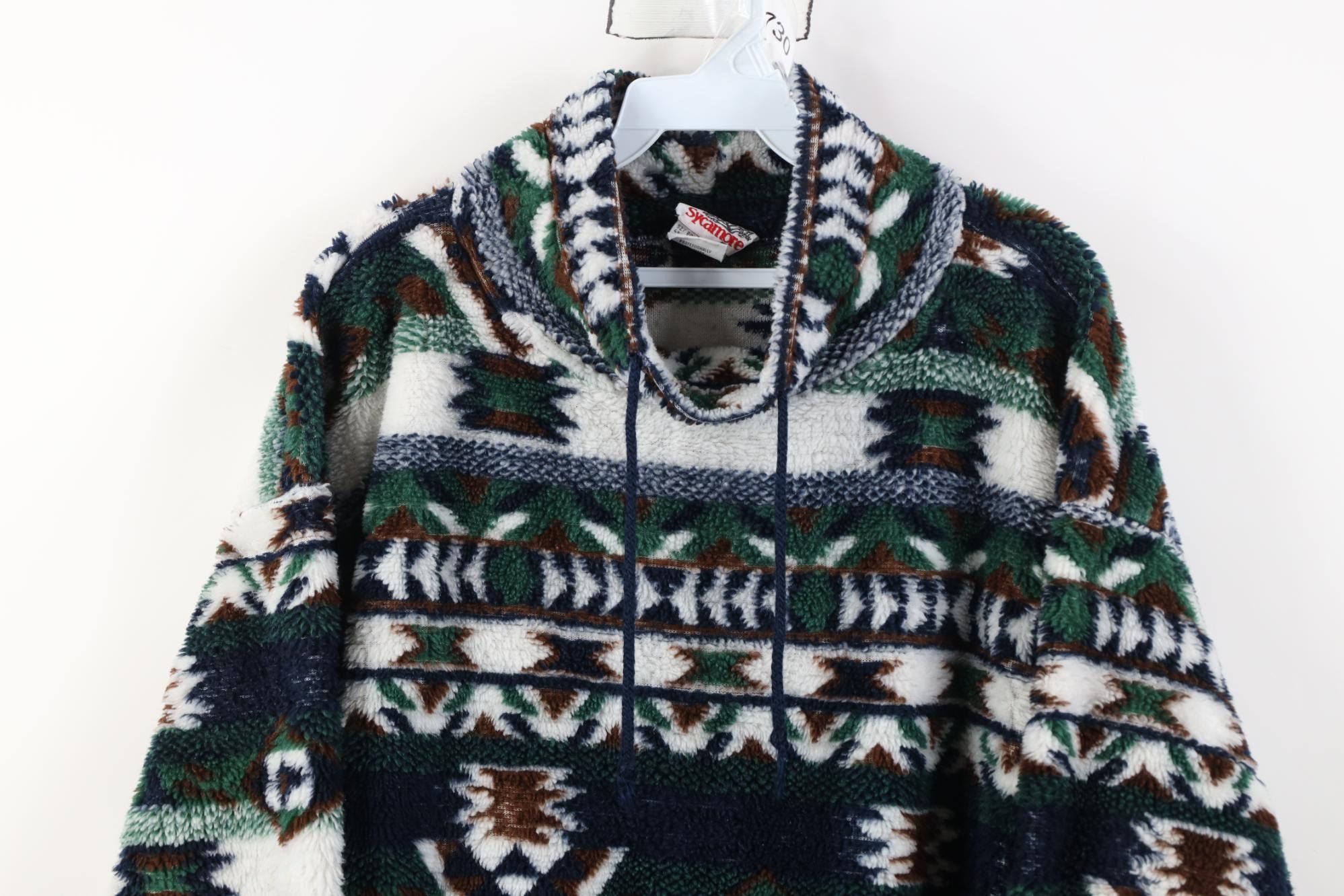 Vintage Vintage 90s Streetwear Southwestern Deep Pile Fleece Sweater Size M / US 6-8 / IT 42-44 - 2 Thumbnail
