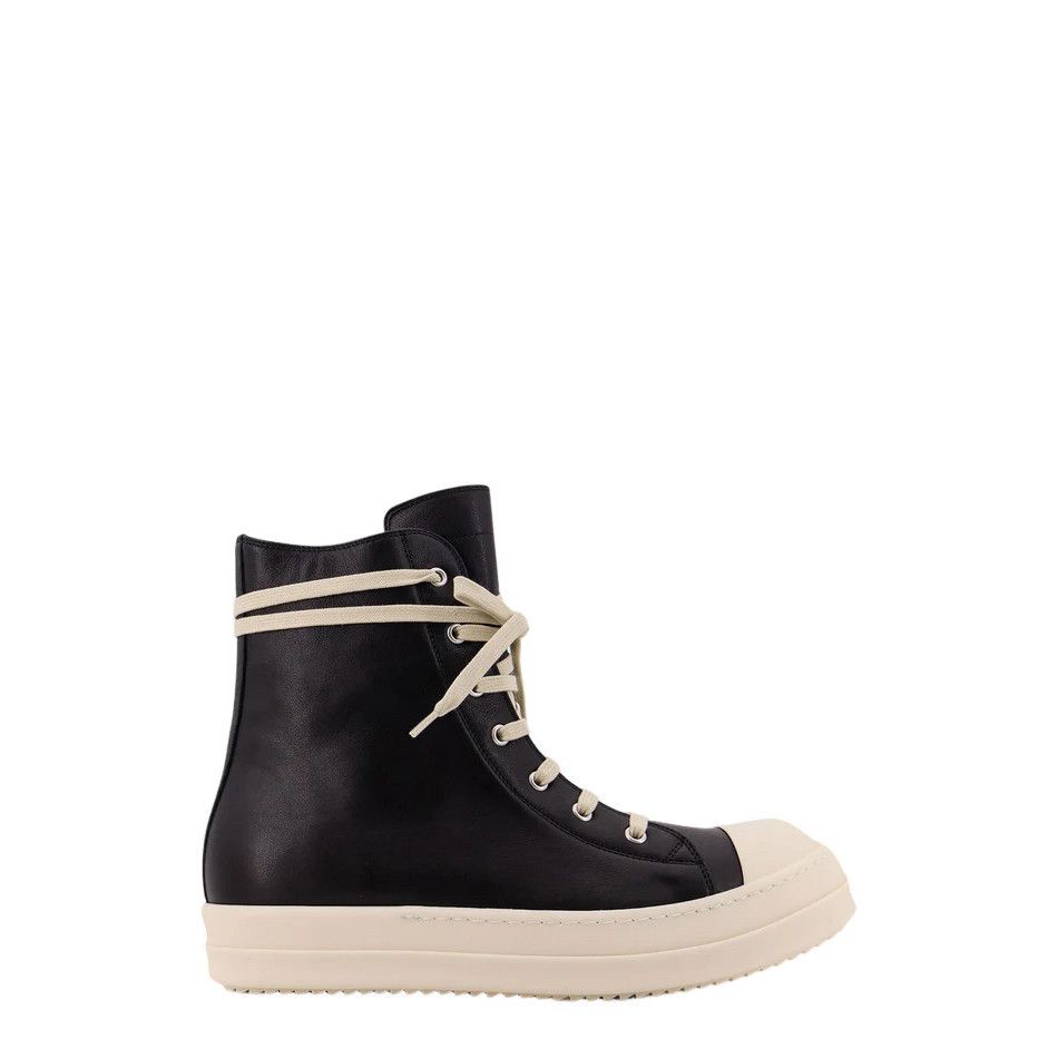 RICK OWENS Temple Black/Milk High Top Sneakers New & Authent