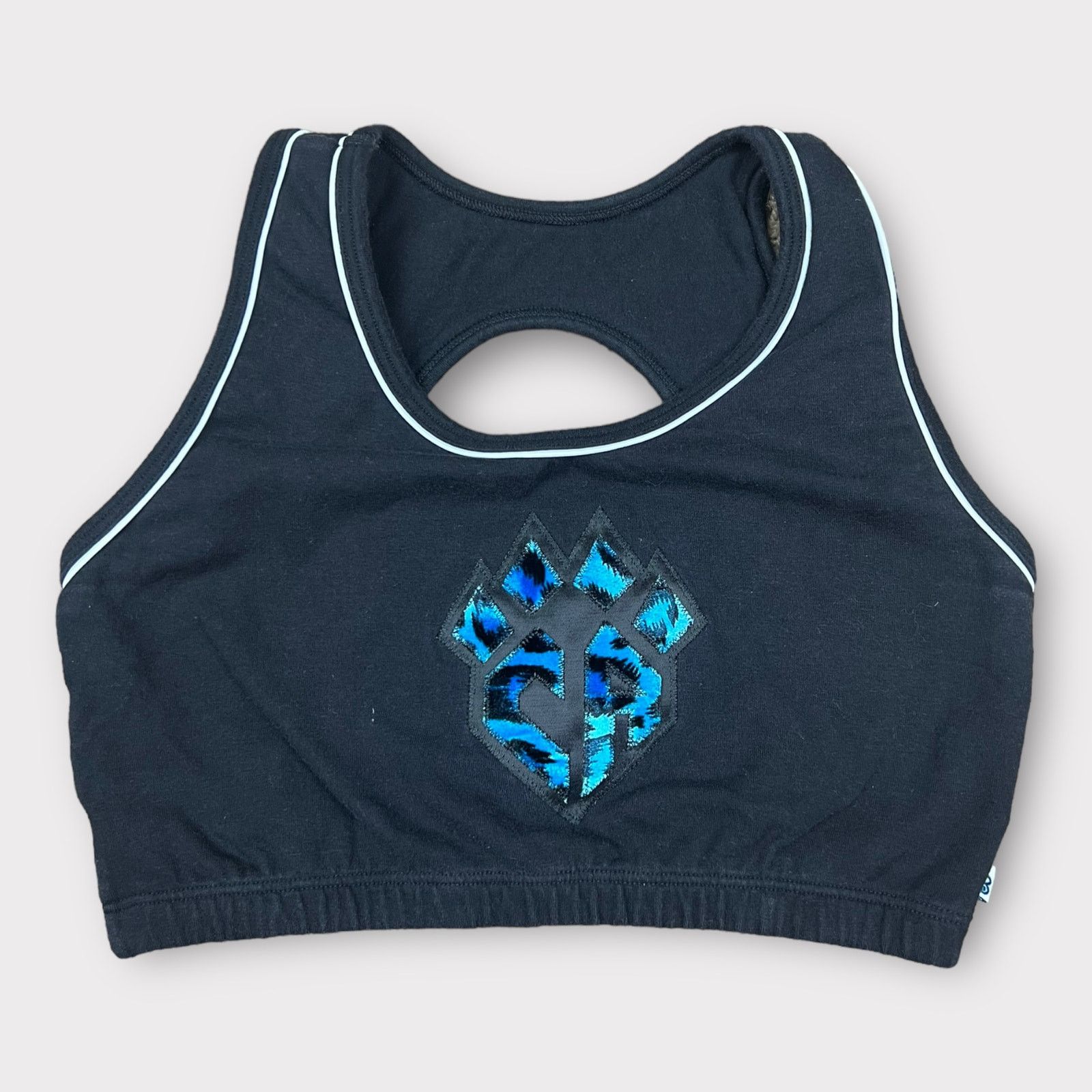 Vintage Cheer Athletics | Claw Sport Bra Velvet Blue Cheetah Print Size ONE SIZE - 5 Thumbnail
