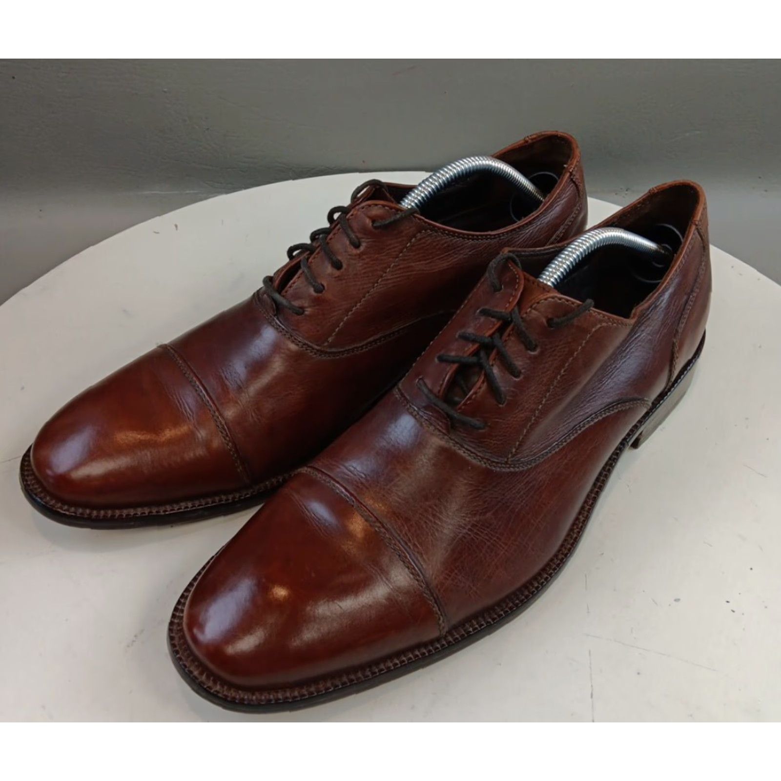 Cole Haan Cole Haan Nike Air Shoes Men 11 M Brown Cap Toe Oxford Leather Workwear Shoes Size ONE SIZE - 3 Thumbnail