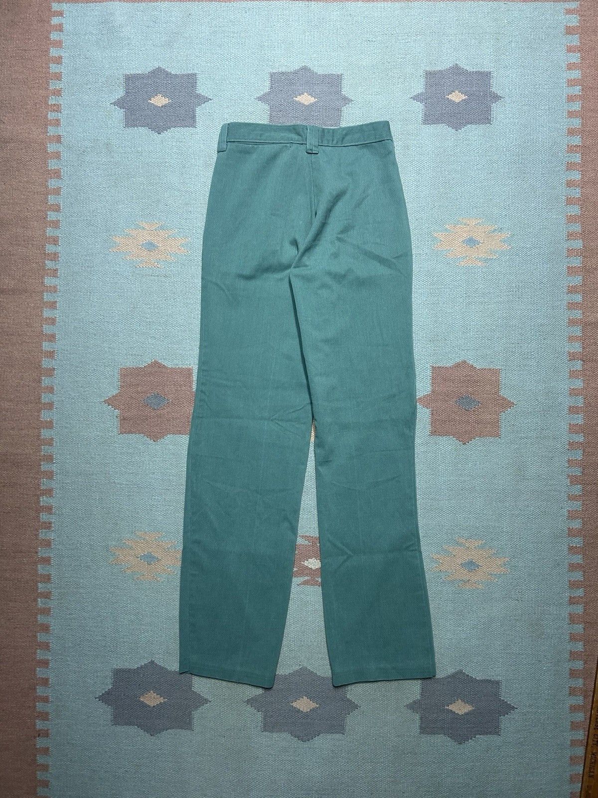 Vintage 1960s pique pants micro corduroy teal turquois tapered 26x31 Size 26" / US 2 / IT 38 - 8 Thumbnail