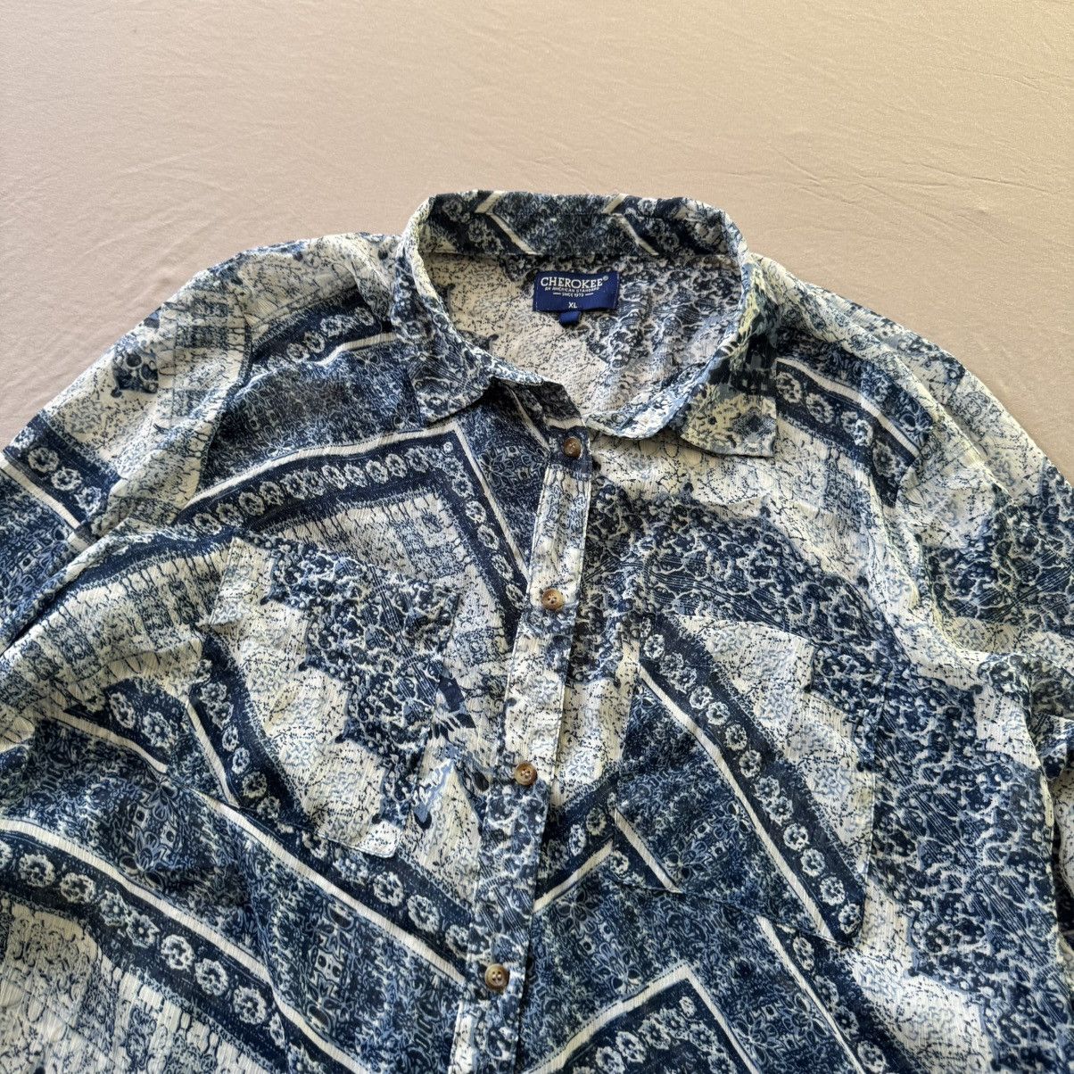 Cherokee Vintage Cherokee Artisan Crepe Tunic Shirt Size XL / US 12-14 / IT 48-50 - 5 Thumbnail