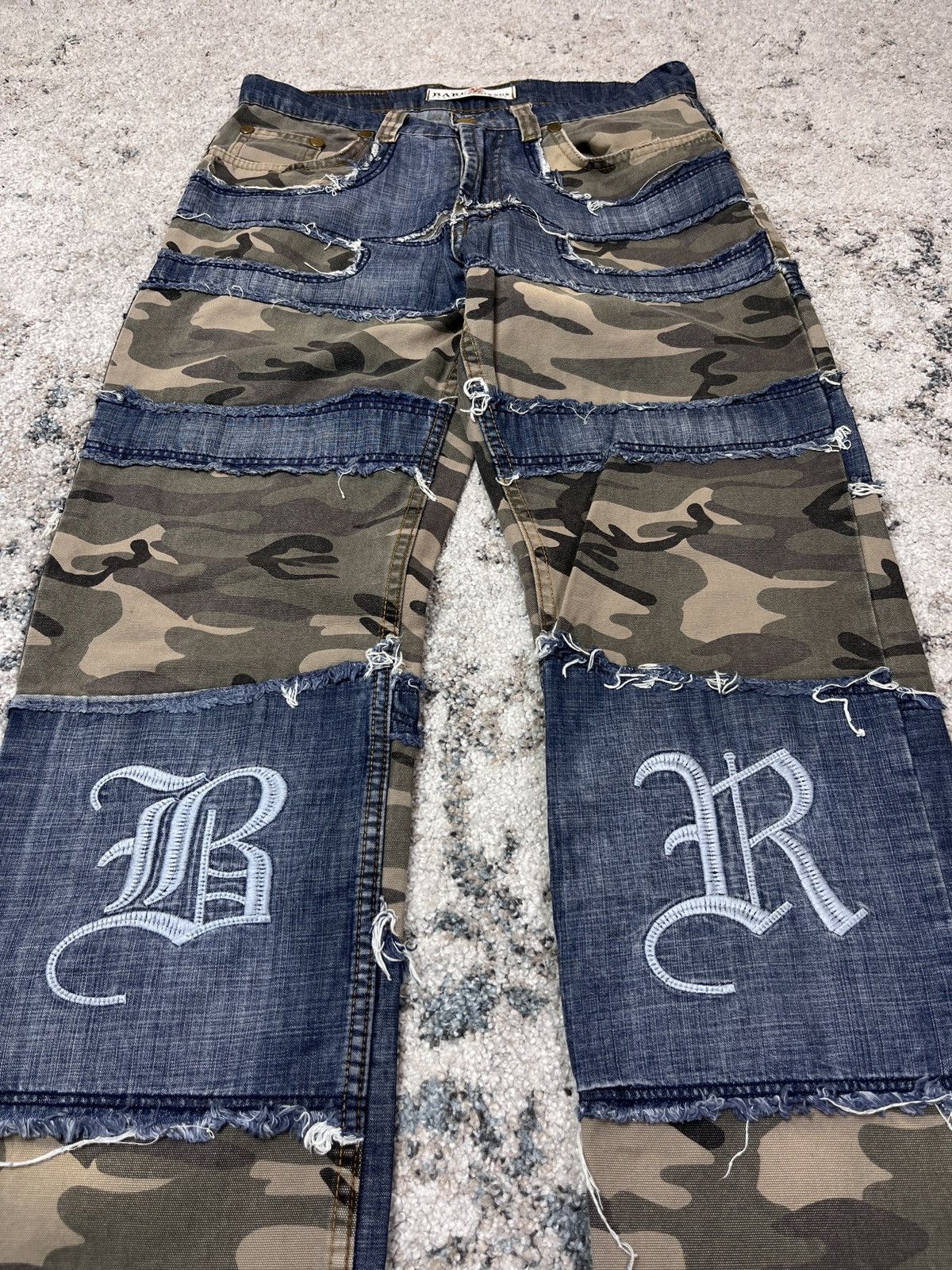Vintage UPCYCLED BAGGY DISTRESSED BARE BONDAGE PANTS - № 3196 Size US 32 / EU 48 - 3 Thumbnail