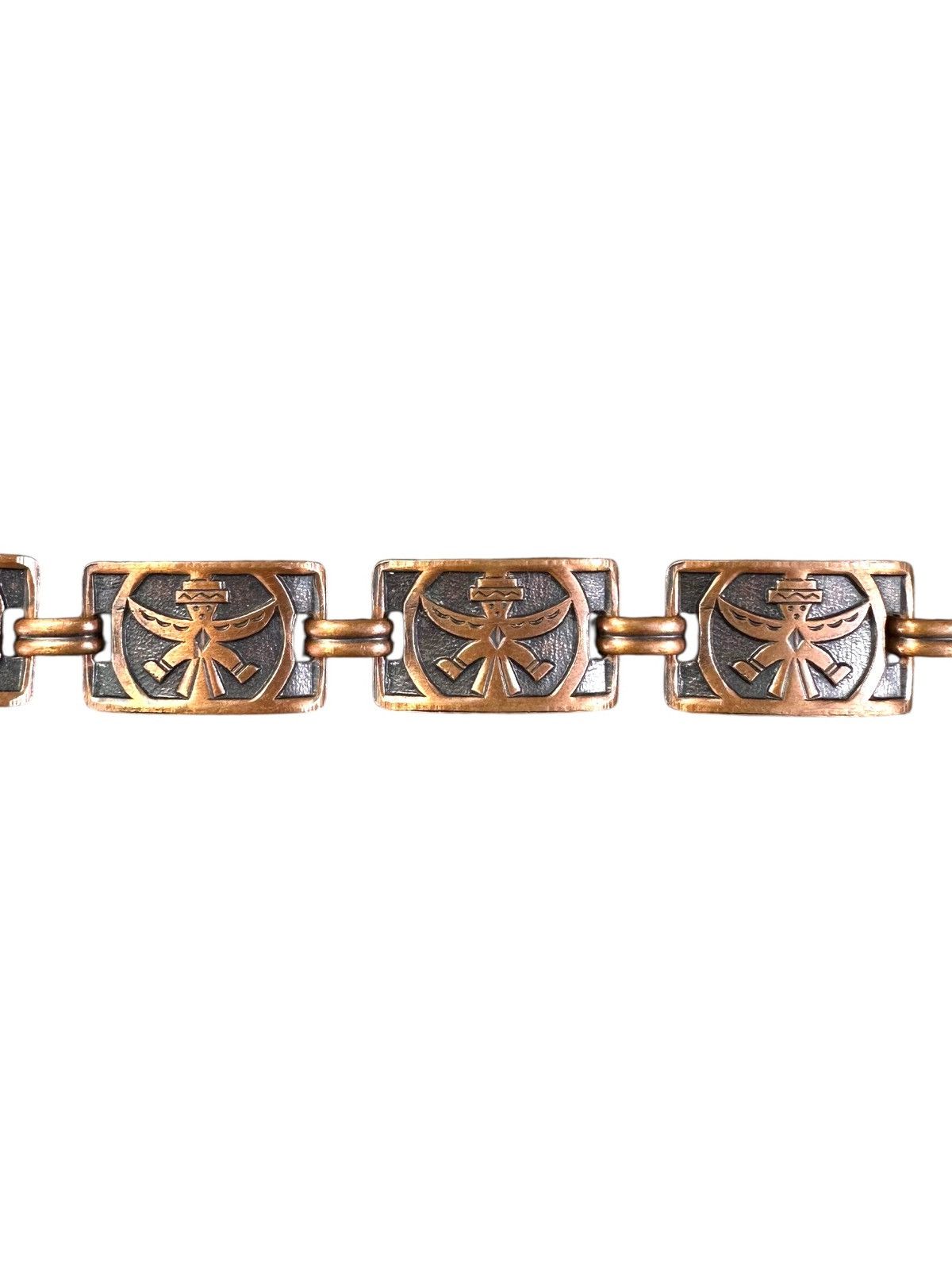 Native ZUNI NATIVE AMERICAN KNIFEWING KACHINA COPPER BRACELET Size ONE SIZE - 3 Thumbnail