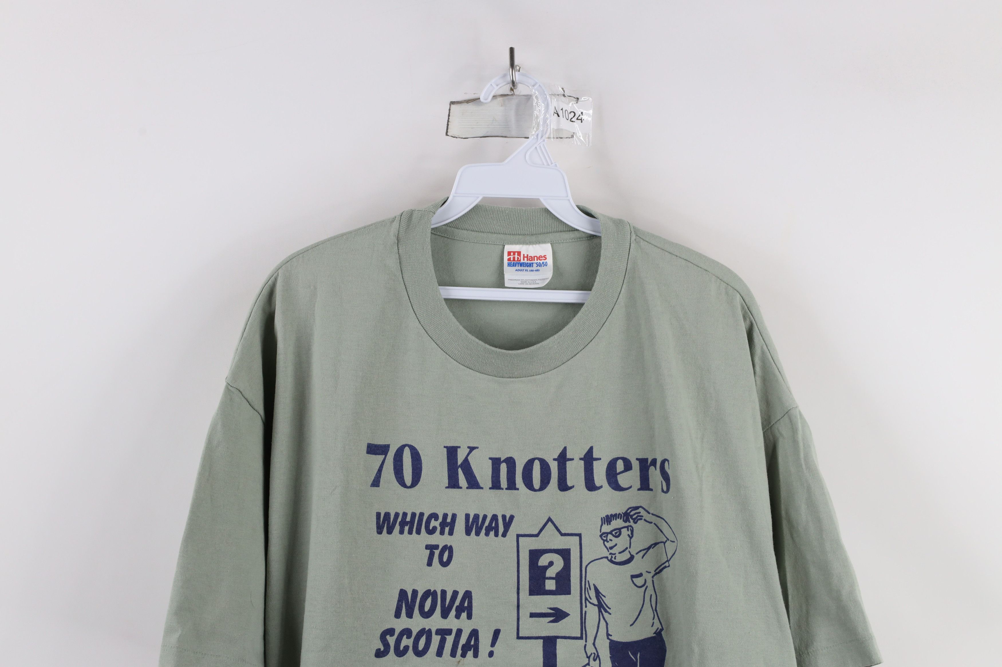 Vintage Vintage 90s Nova Scotia Airplane Club T-Shirt Green USA Size US XL / EU 56 / 4 - 2 Thumbnail