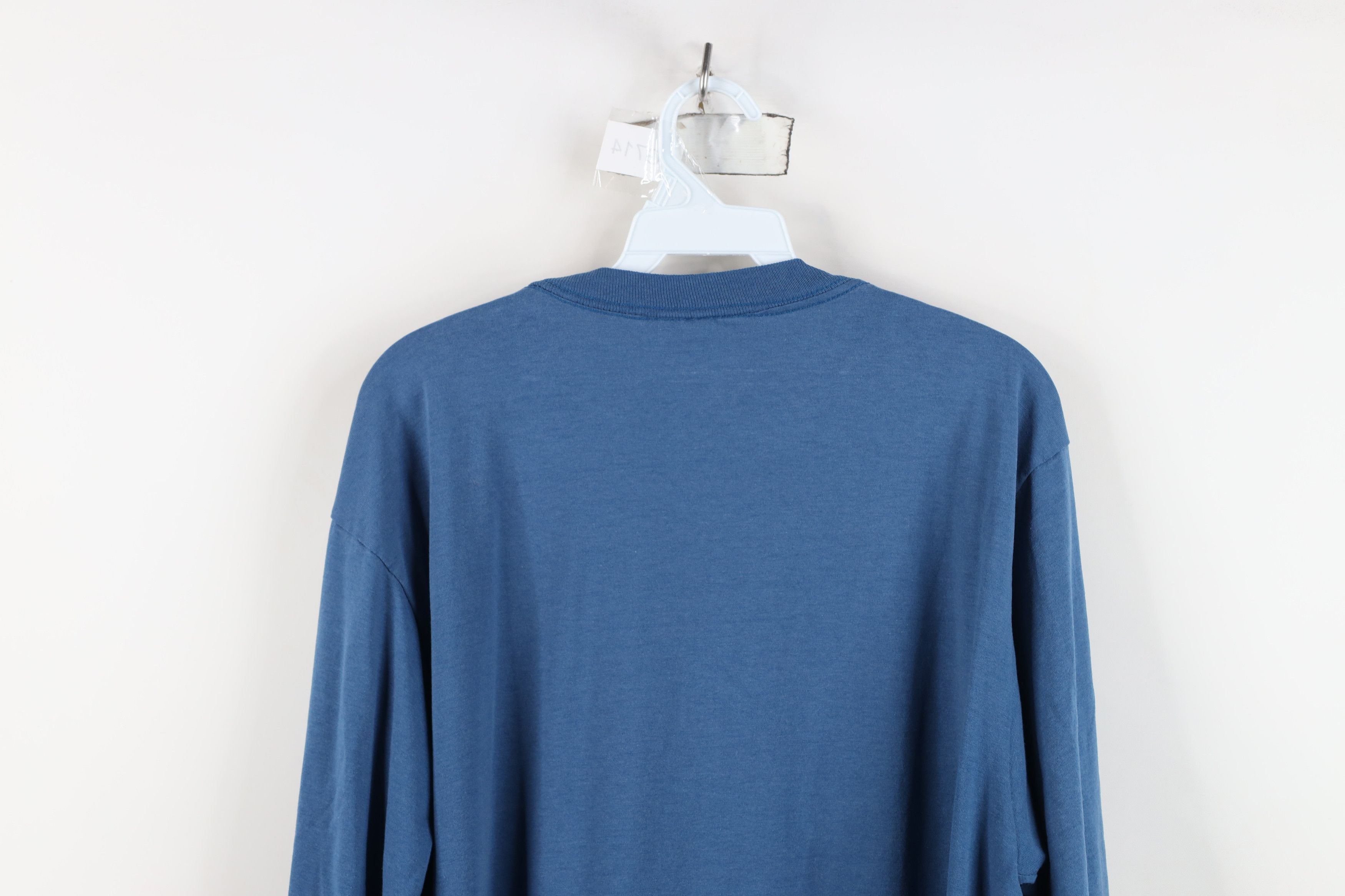 Vintage Vintage 90s Streetwear Heavy Off 3/4 Sleeve T-Shirt Blue USA Size US L / EU 52-54 / 3 - 12 Thumbnail