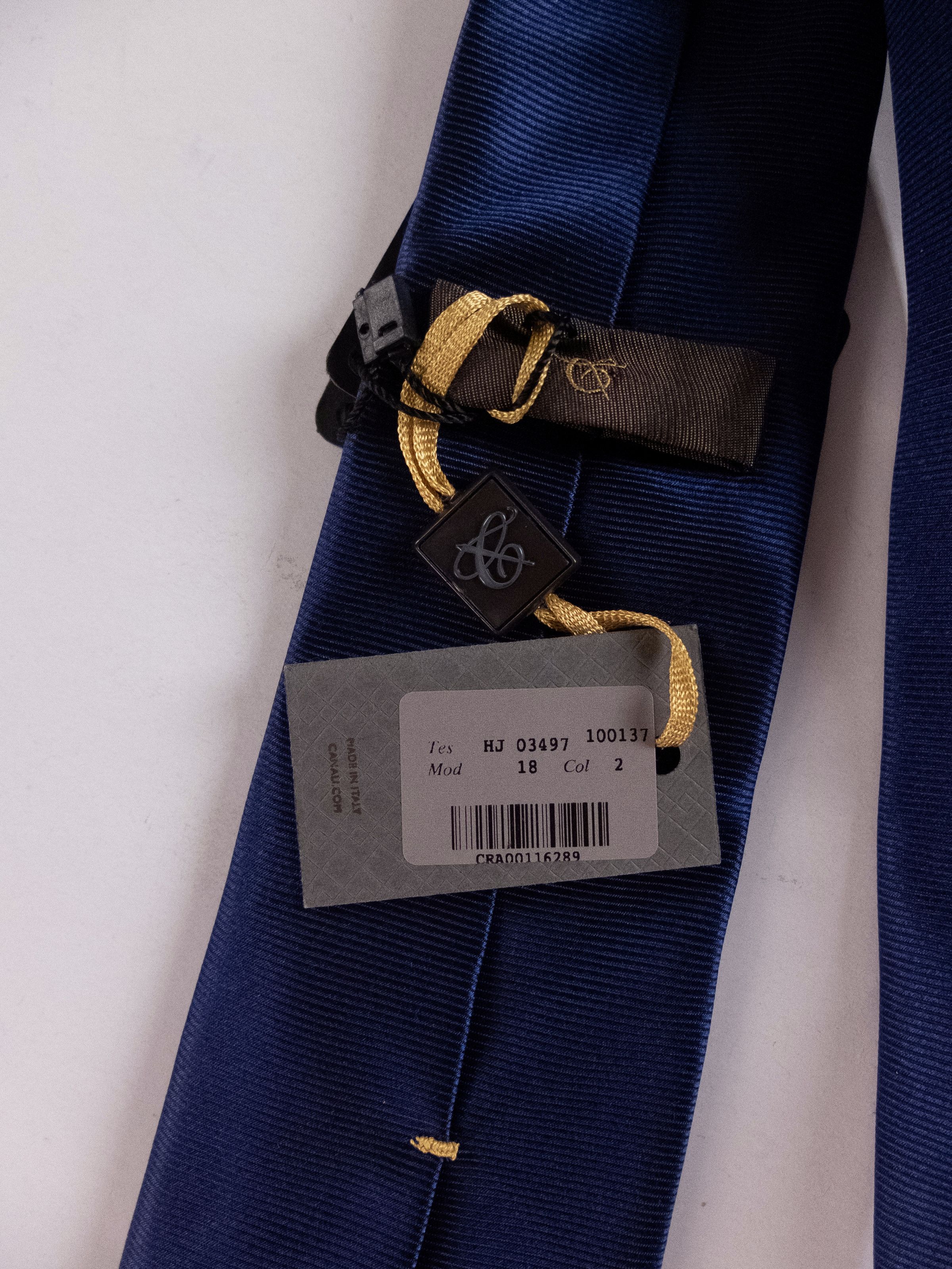 Canali CANALI solid blue woven silk tie authentic NWT Italy Size ONE SIZE - 4 Thumbnail