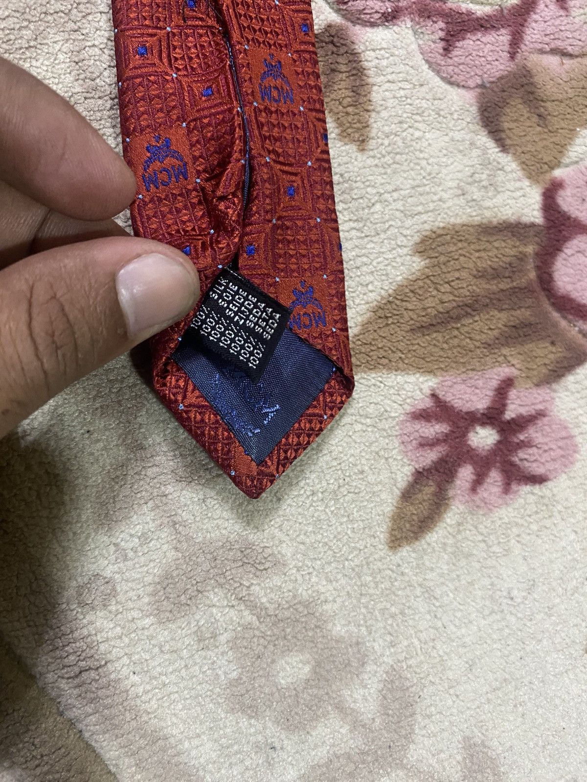 Designer × MCM × Other MCM Classic Silk Tie red Printed Geometric Red Links Size ONE SIZE - 8 Thumbnail