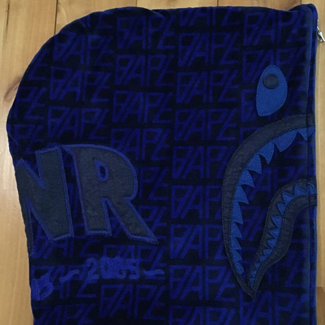 Bape BAPE Logo Monogram Velour Shark Full Zip Hoodie APE Size US XL / EU 56 / 4 - 3 Thumbnail