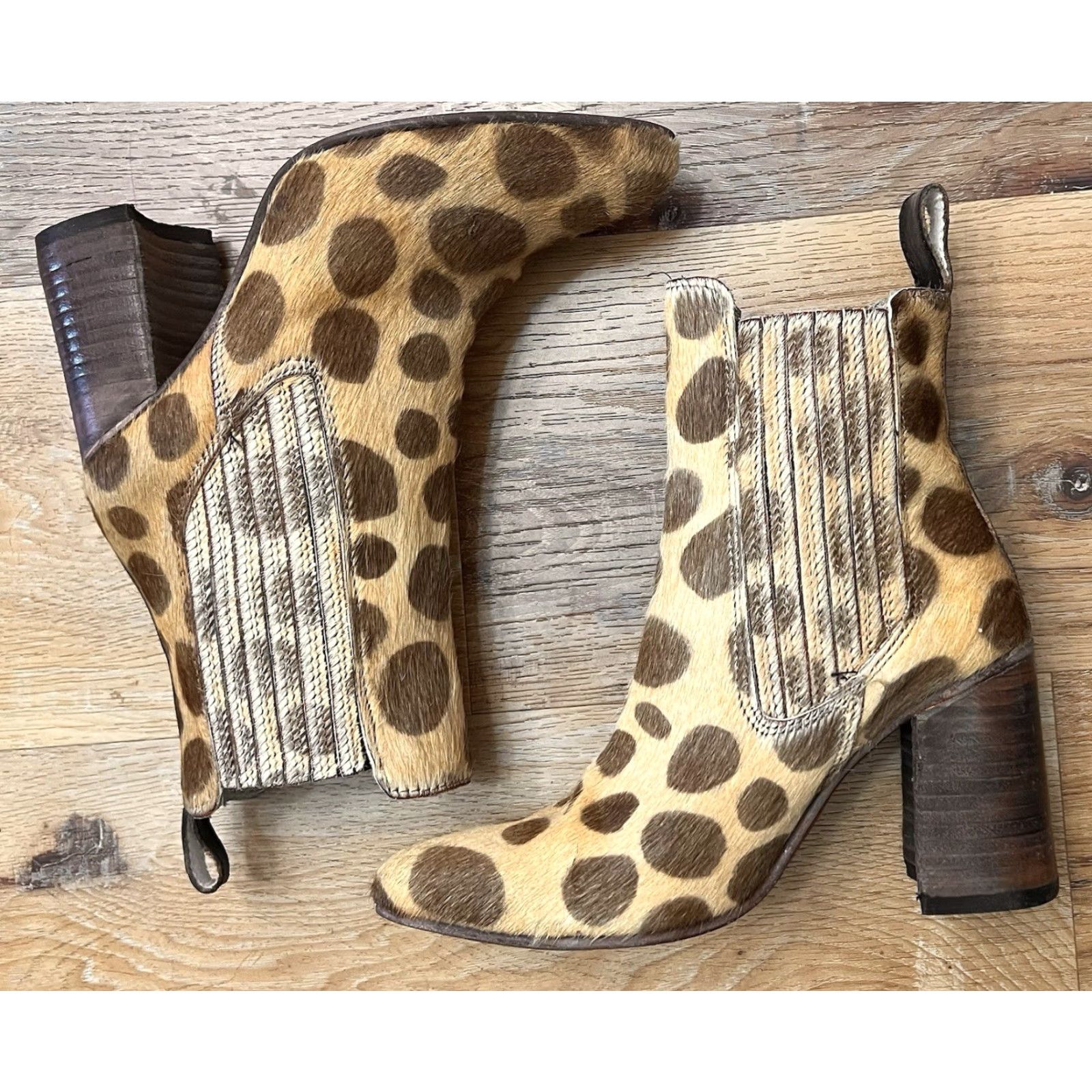 FREEBIRD Freebird Janelle Leopard Print Booties Bootie Women Leather Ankle Boots 7 Brown Zip Size US 7 / IT 37 - 5 Thumbnail