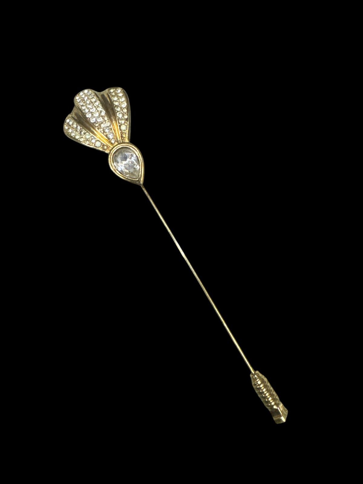 Jewelry × Lanvin × Vintage LANVIN GOLD TONE BROOCH PIN RHINESTONE Size ONE SIZE - 1 Thumbnail