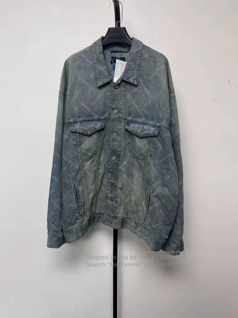 Balenciaga Balenciaga Logo Printed Distressed Lapel Single Breasted D Size US L / EU 52-54 / 3 - 1 Thumbnail