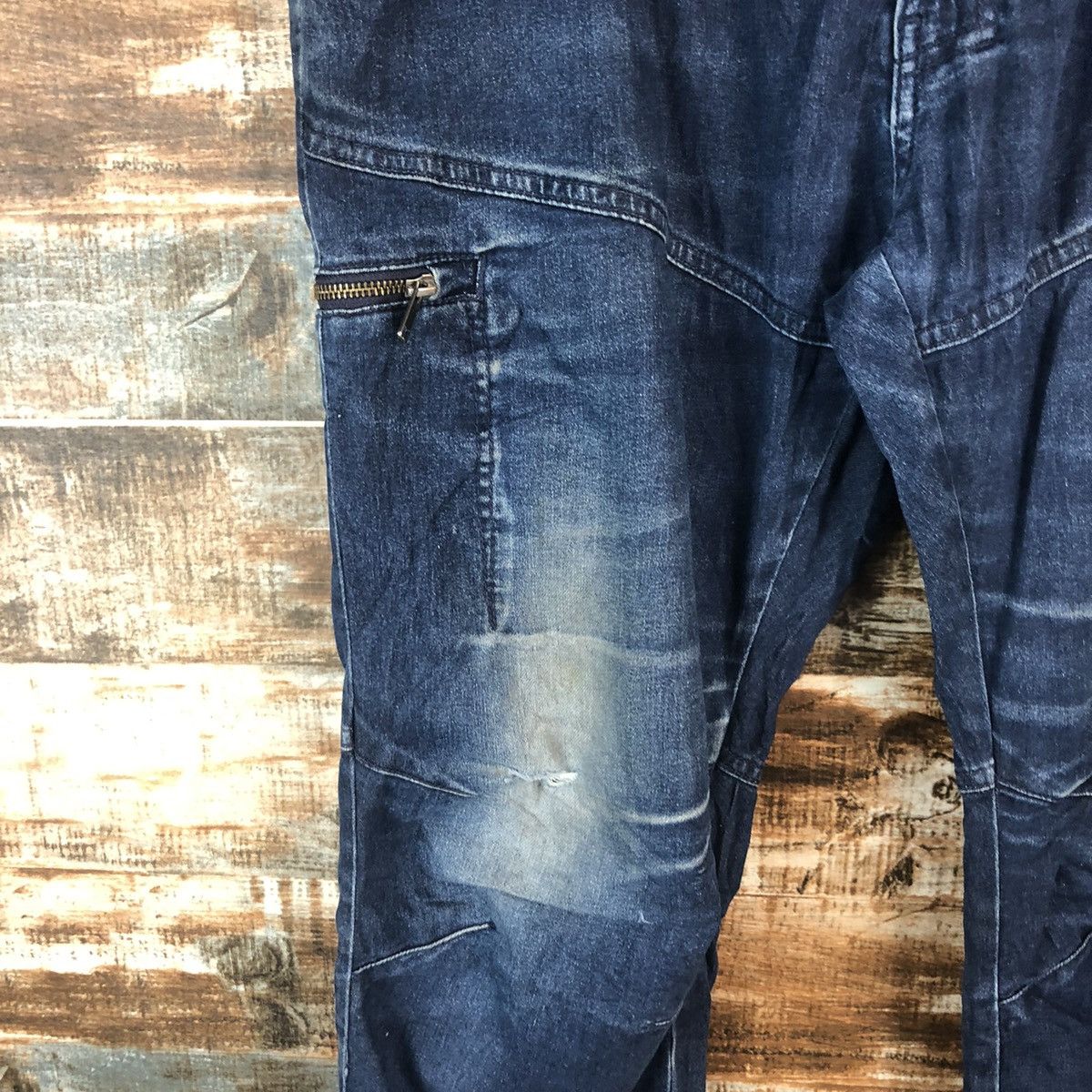 Japanese Brand Field Core Blue Distressed Denim Pants #A2115 Size US 35 - 9 Thumbnail
