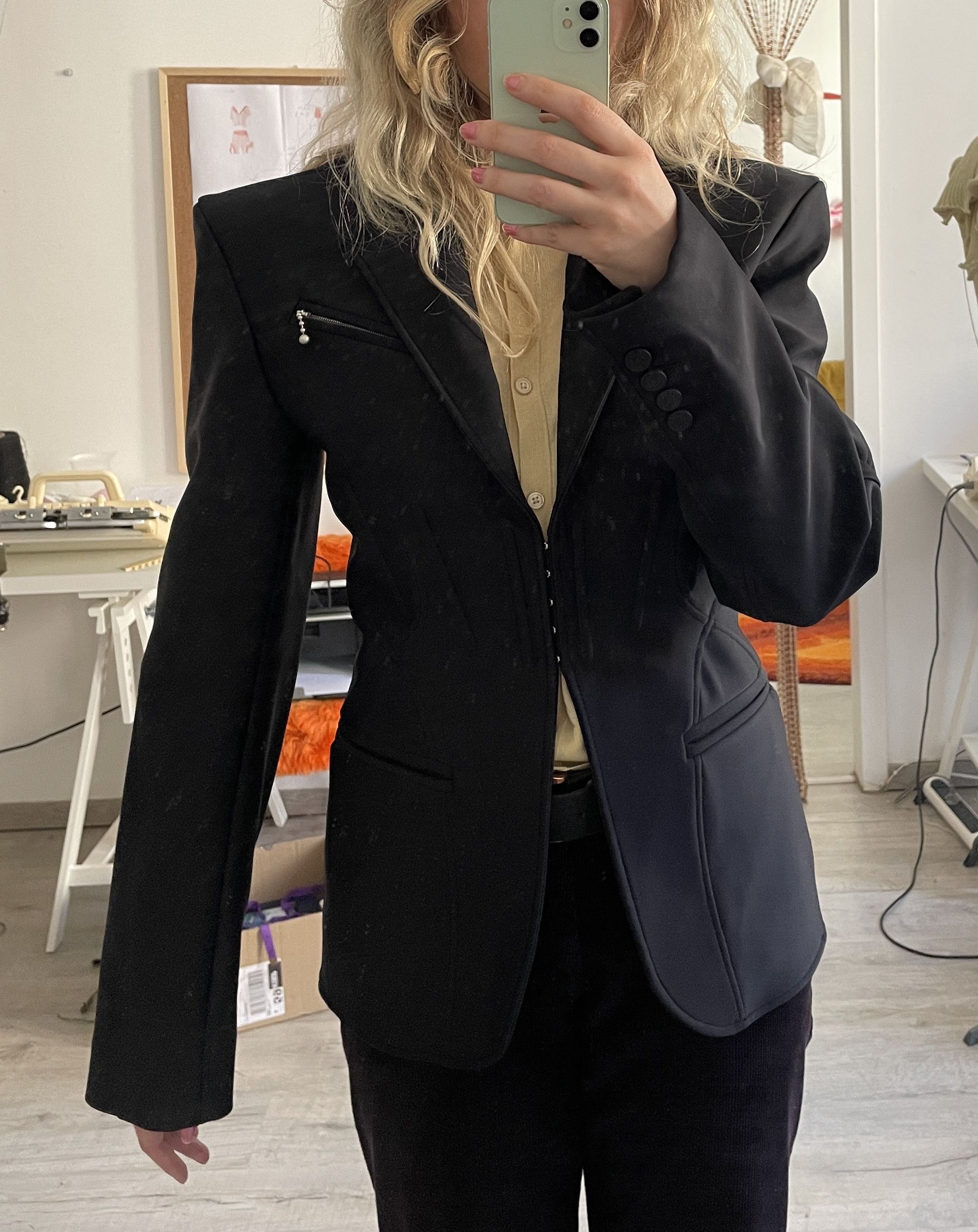 Mugler Mugler Black Structured Blazer – NEW with tag Size M / US 6-8 / IT 42-44 - 7 Thumbnail