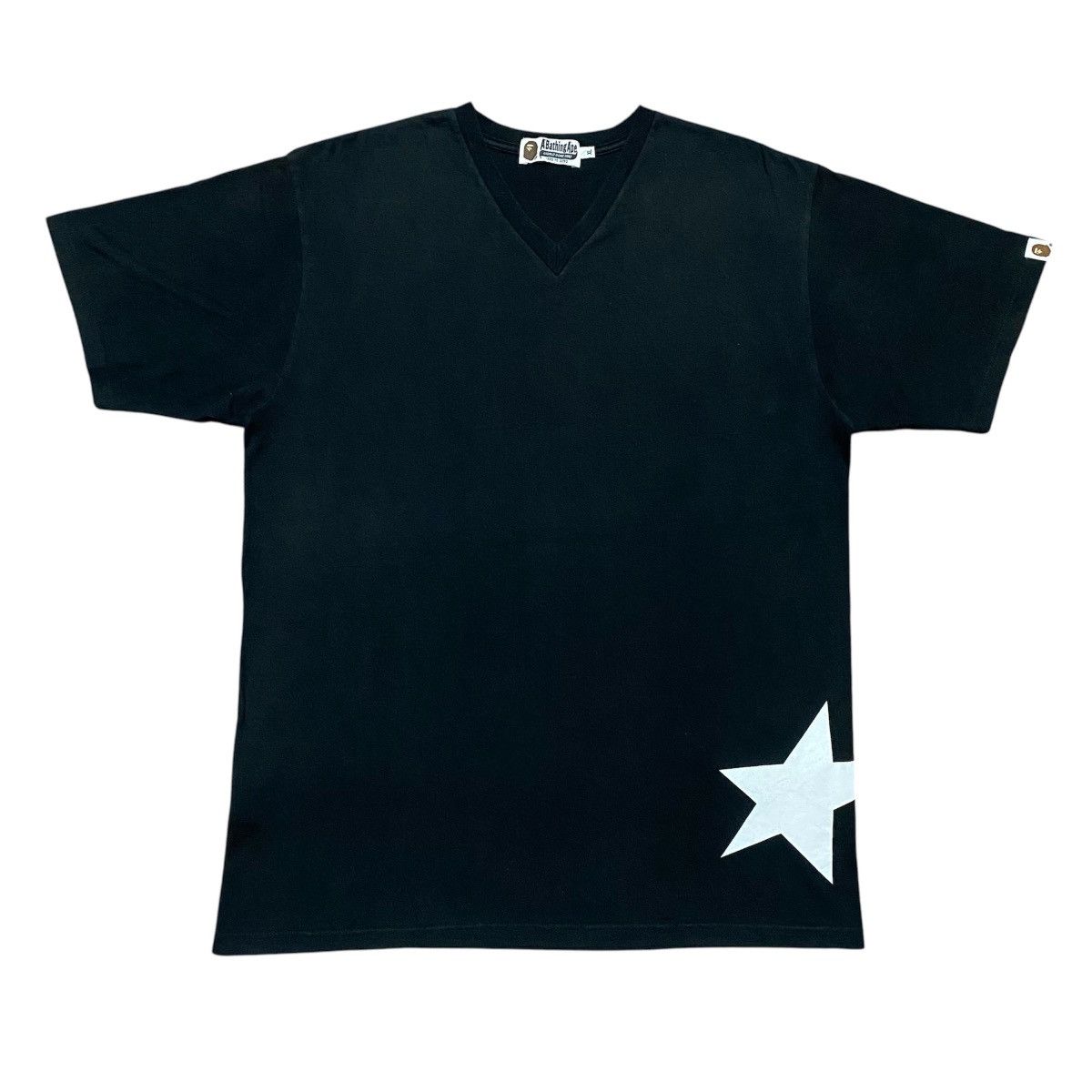 Bape Rare‼️🔥Bathing Ape Star Side Logo V Neck T-Shirt Size US M / EU 48-50 / 2 - 1 Thumbnail