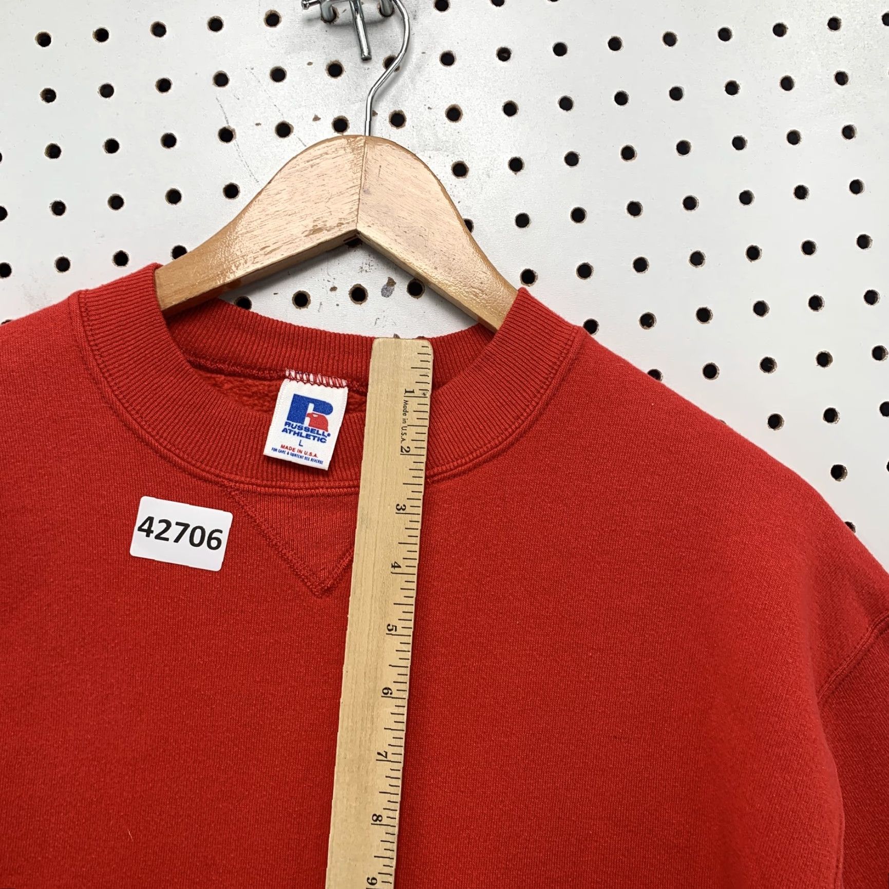 Russell Athletic VINTAGE Russell Athletic Sweatshirt Mens Large Red 80s Crewneck Pullover USA Size US L / EU 52-54 / 3 - 5 Thumbnail