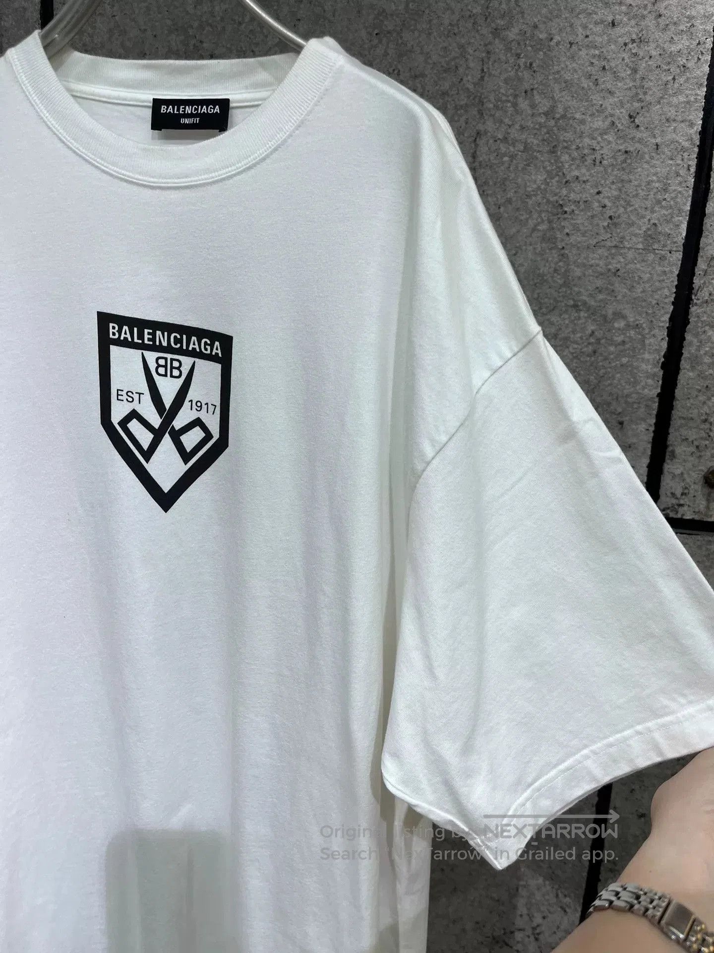 Balenciaga Balenciaga White Oversized Scissors Short-Sleeve S. Size US S / EU 44-46 / 1 - 5 Thumbnail