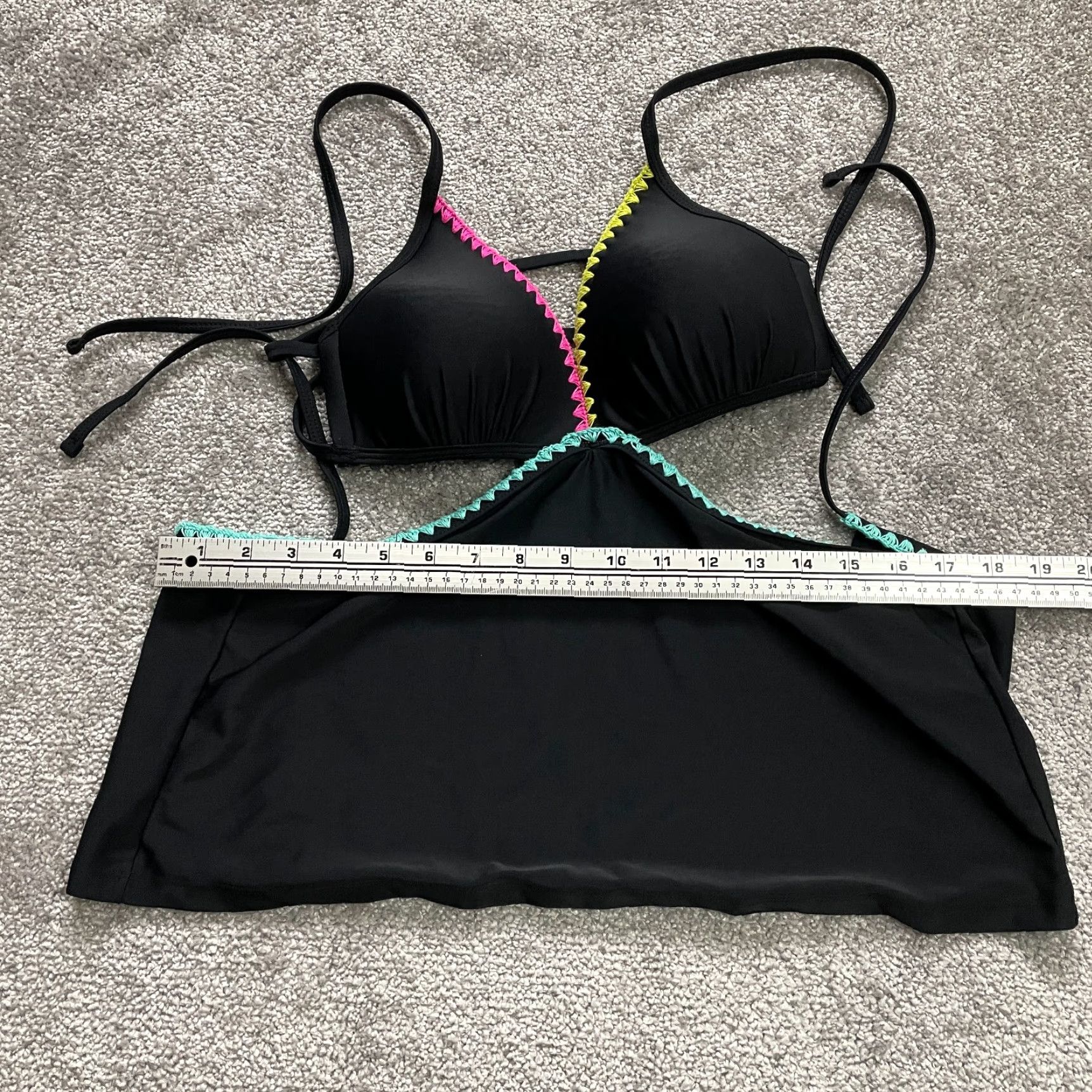 Vintage Unbranded Black Tankini Swimwear Halter Tank Beach Womens Medium Size ONE SIZE - 5 Thumbnail