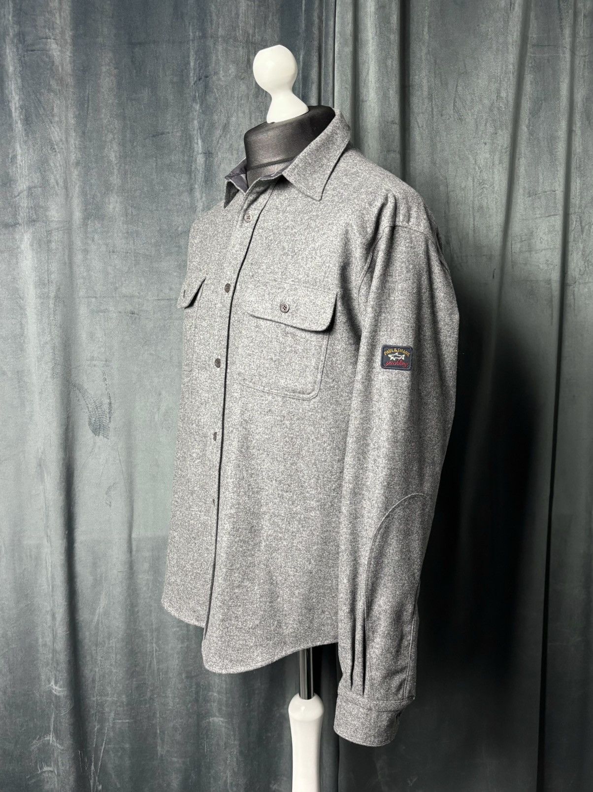 Paul & Shark Paul & Shark Yachting Grey Wool Button Up Shirt Flannel Size US XL / EU 56 / 4 - 1 Thumbnail