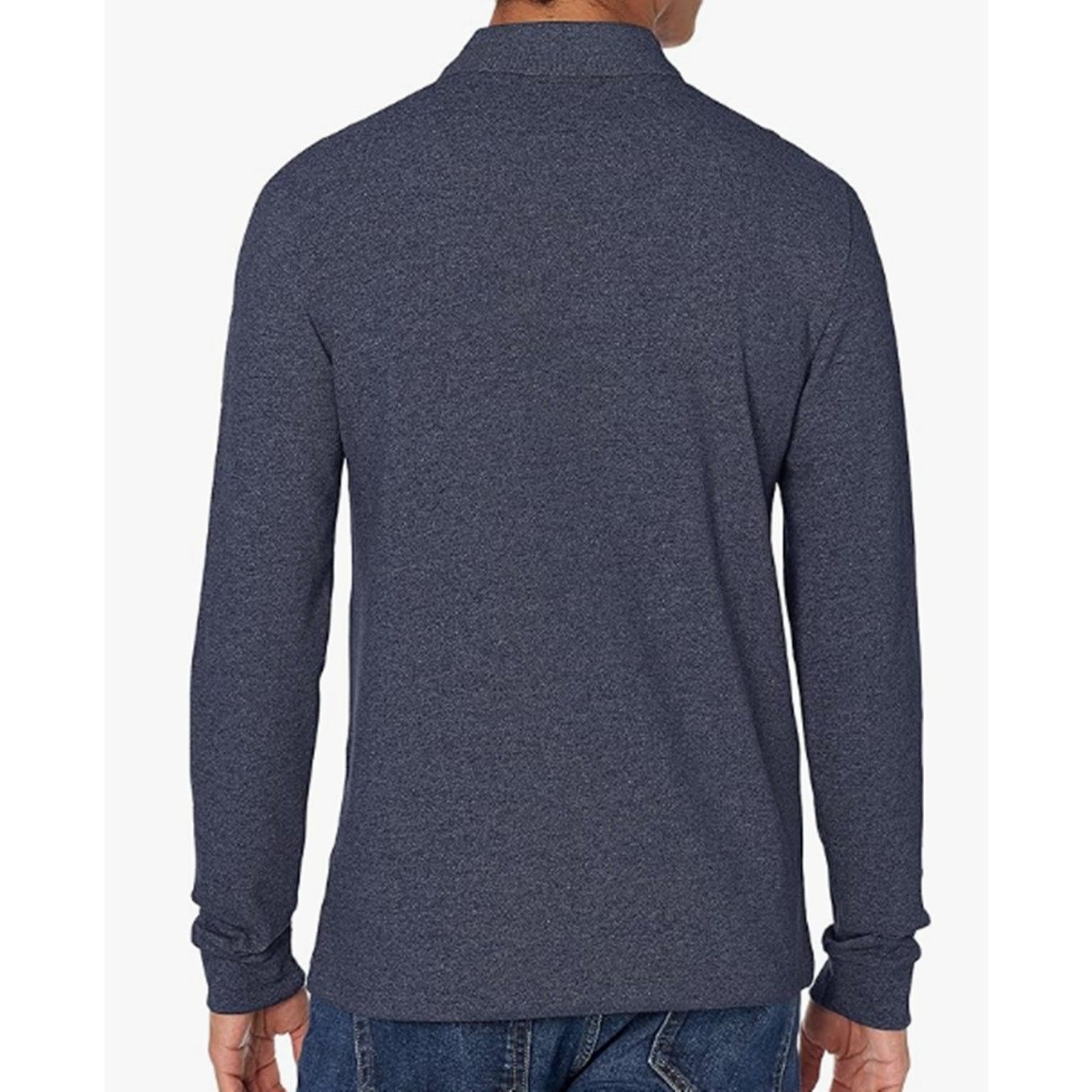 Lacoste Lacoste Mens Long Sleeve Classic Chine Pique Polo Charcoal S Size US S / EU 44-46 / 1 - 3 Thumbnail