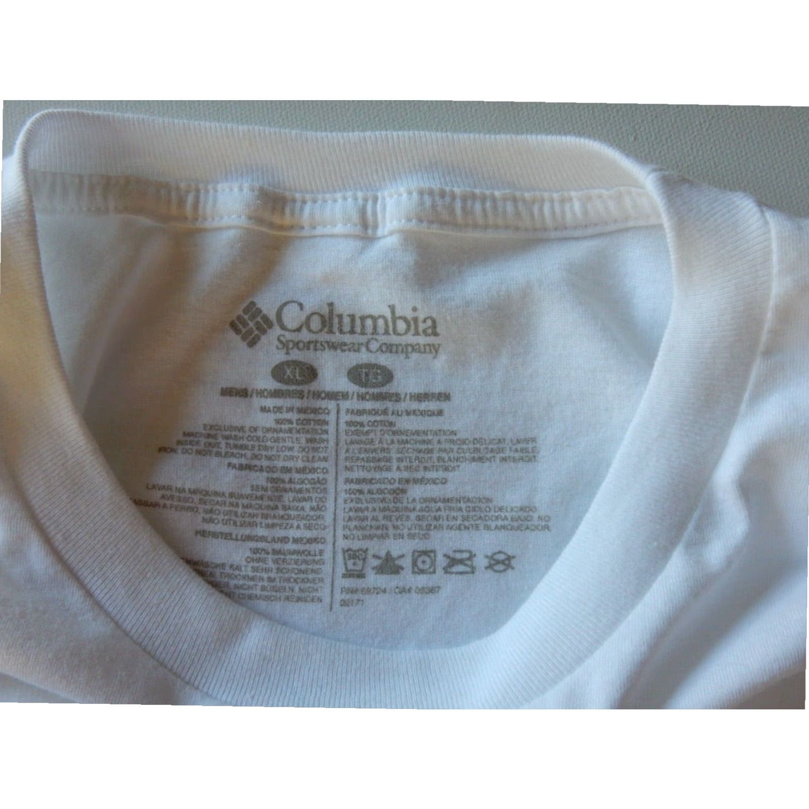 Vintage Columbia Mens Short Sleeve T-Shirt Extra Large White Cotton Size US XL / EU 56 / 4 - 2 Thumbnail